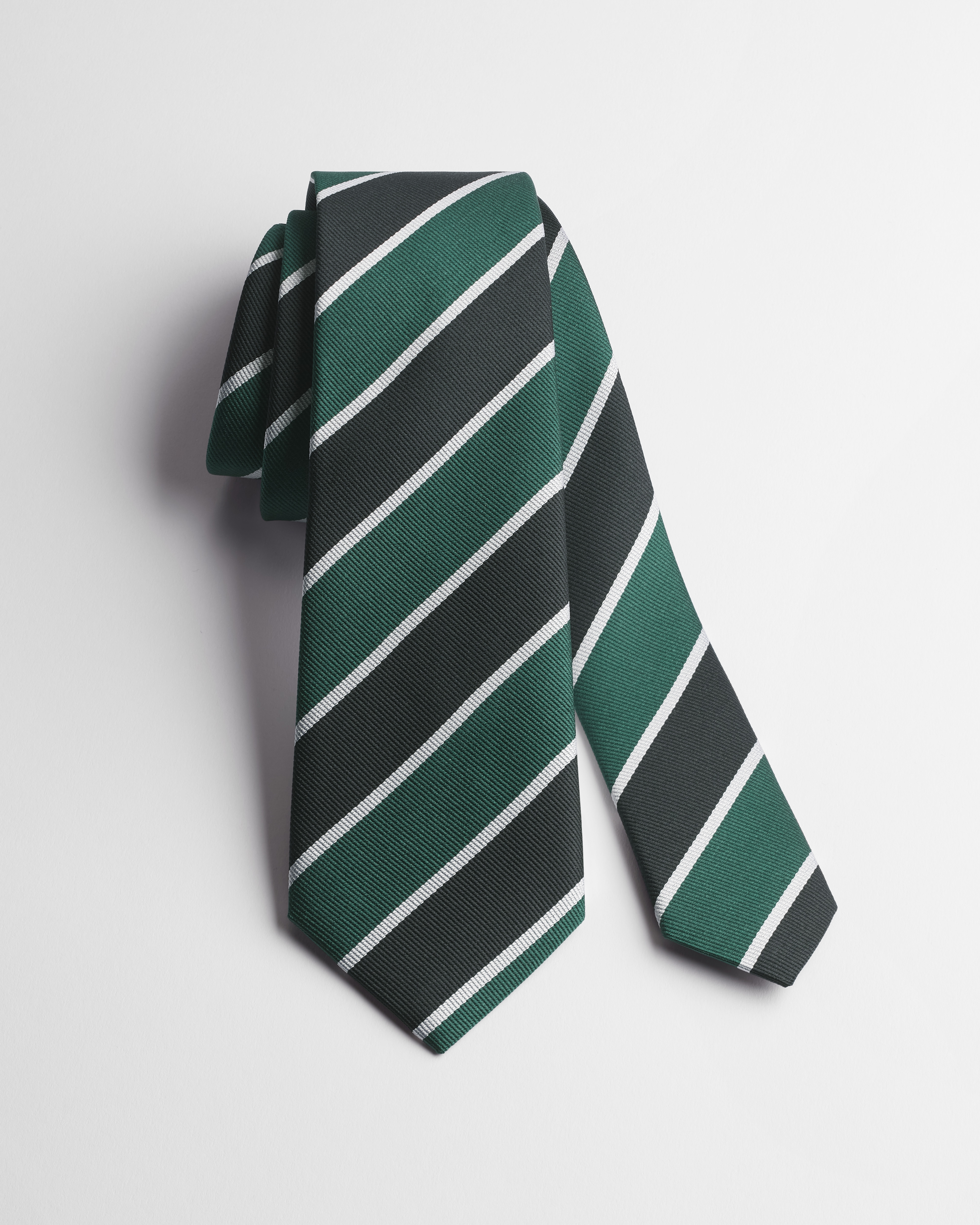 Dior 条纹领带 海军蓝色、绿色和浅灰色桑蚕丝面料 E10