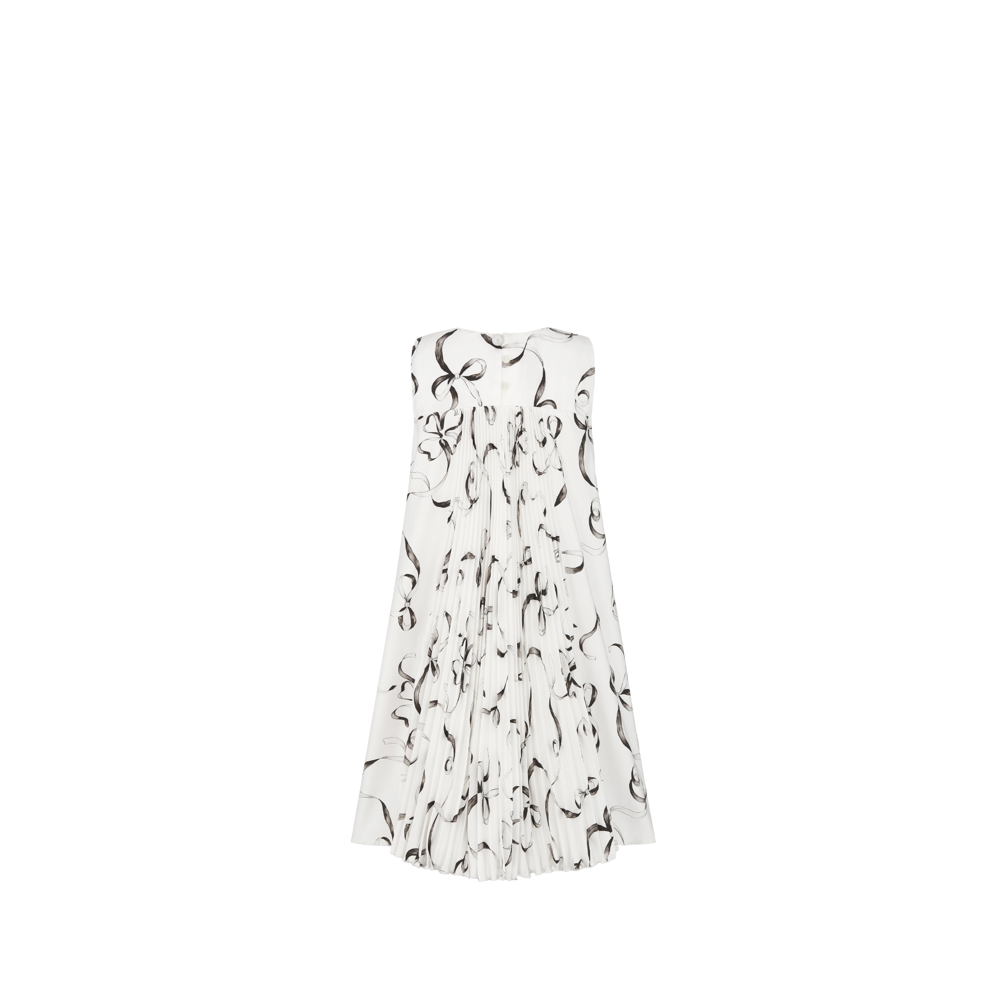 儿童喇叭形连衣裙 象牙色缎面黑色饰带图案 E08