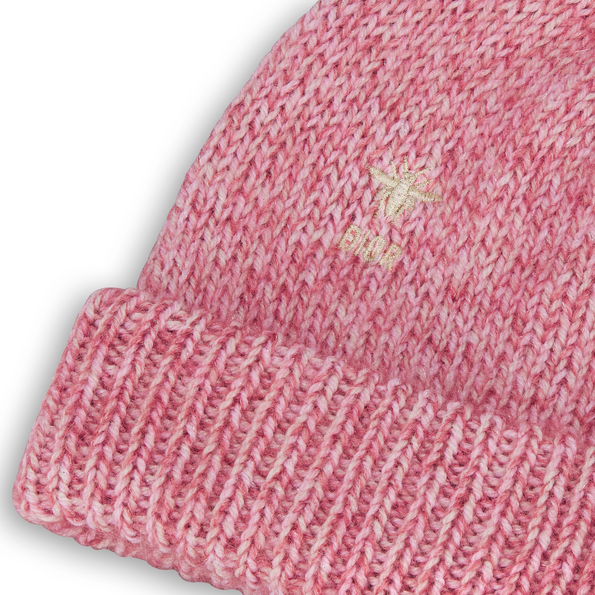 儿童针织帽 复古粉色和浅金色调绵羊毛混纺混色针织面料 E09