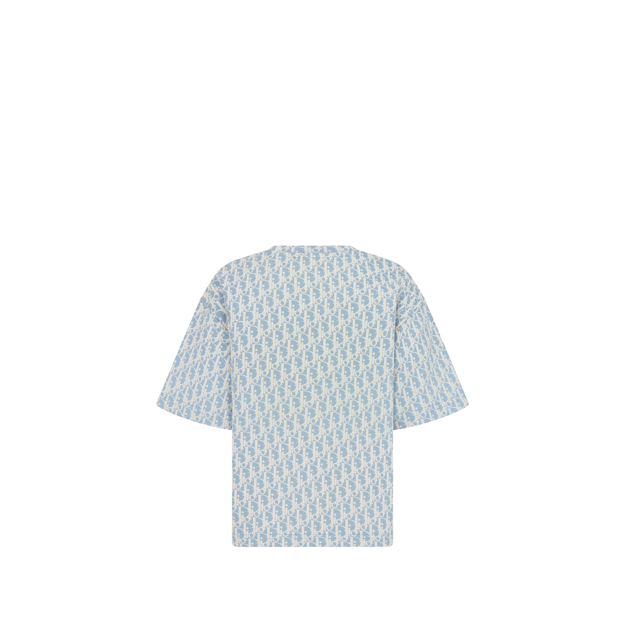 儿童 T 恤 淡蓝色棉质平纹针织面料白色 Oblique 印花 E08