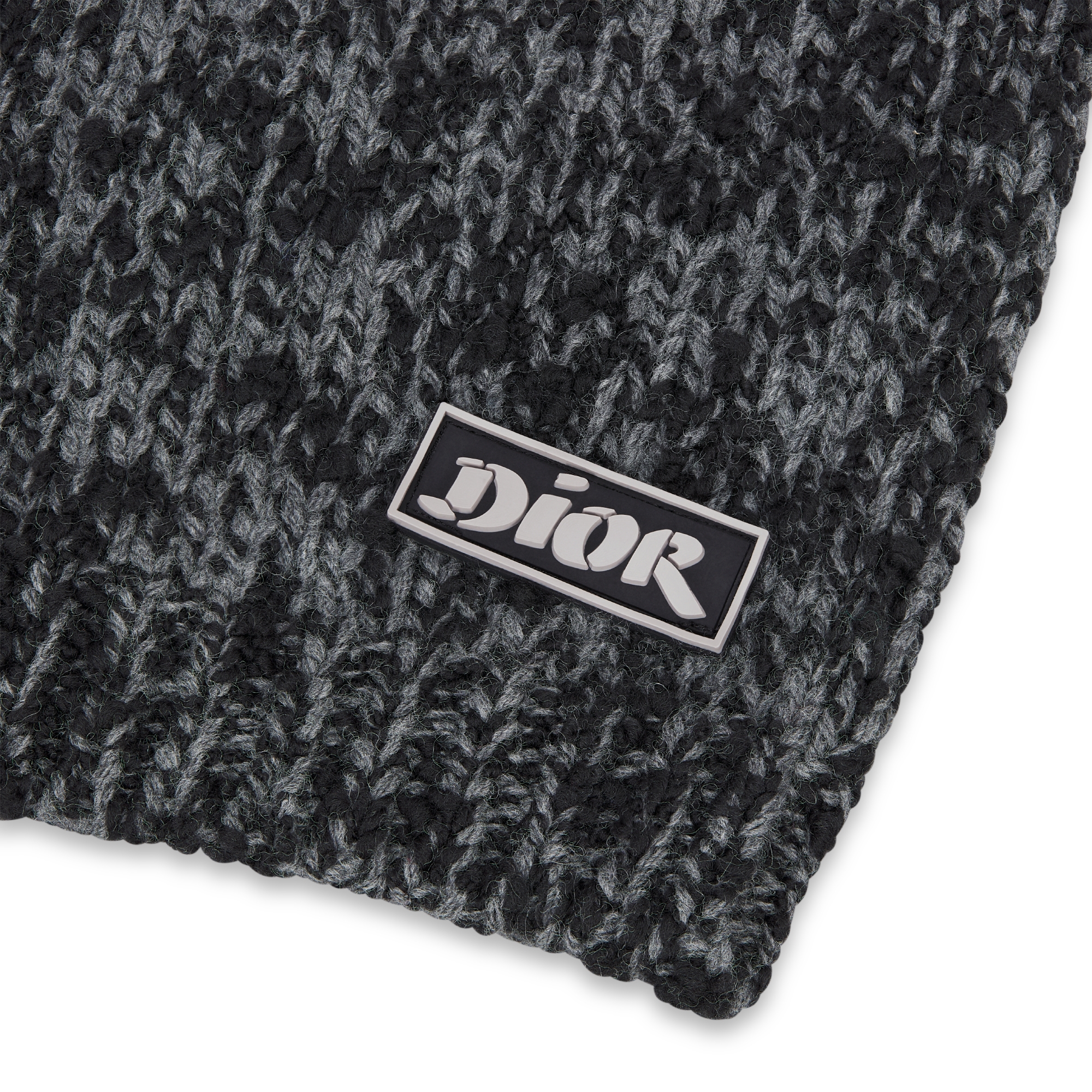 儿童围脖 灰色和黑色绵羊毛混纺针织面料 E09