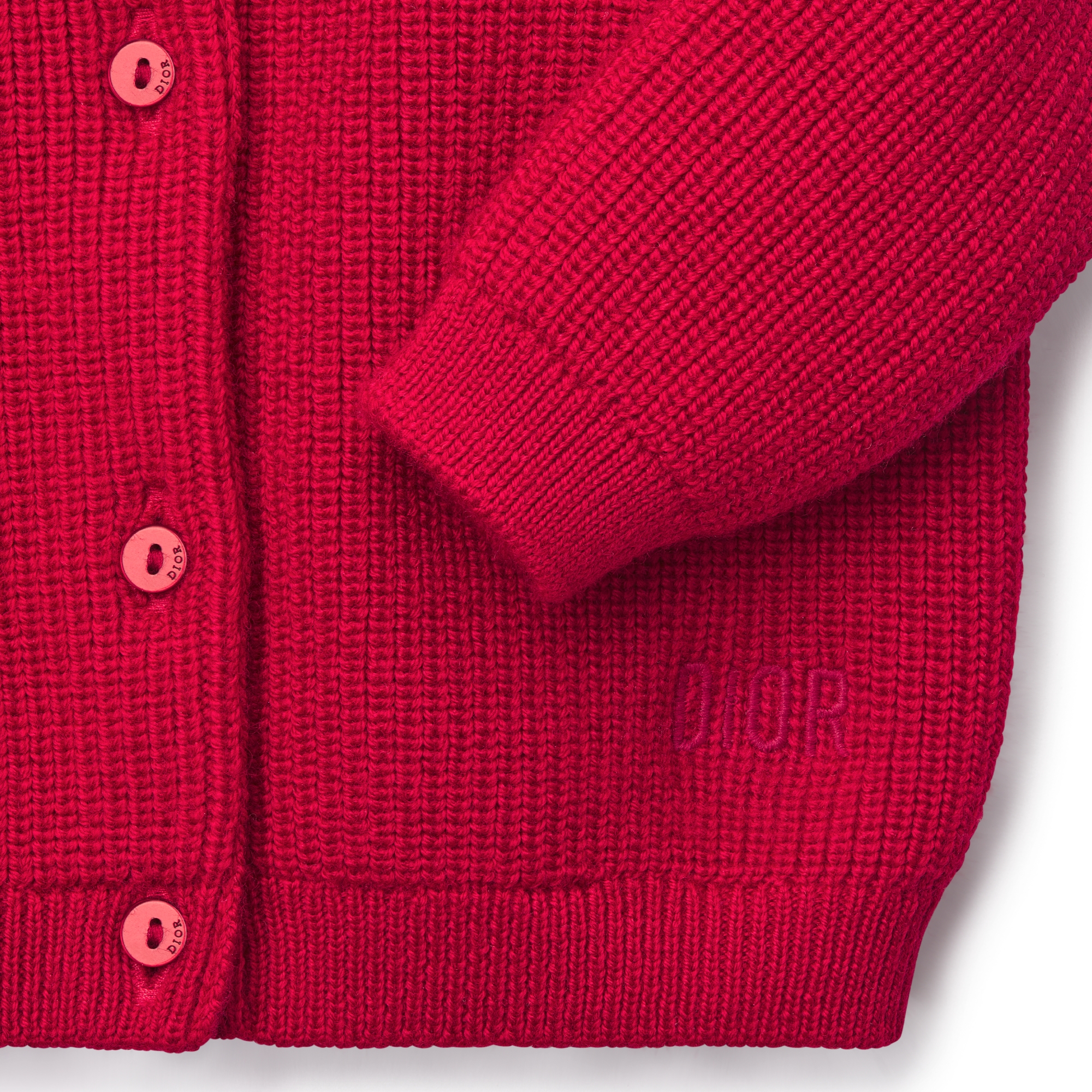 婴幼儿开衫 红色羊驼毛混纺针织面料 E09