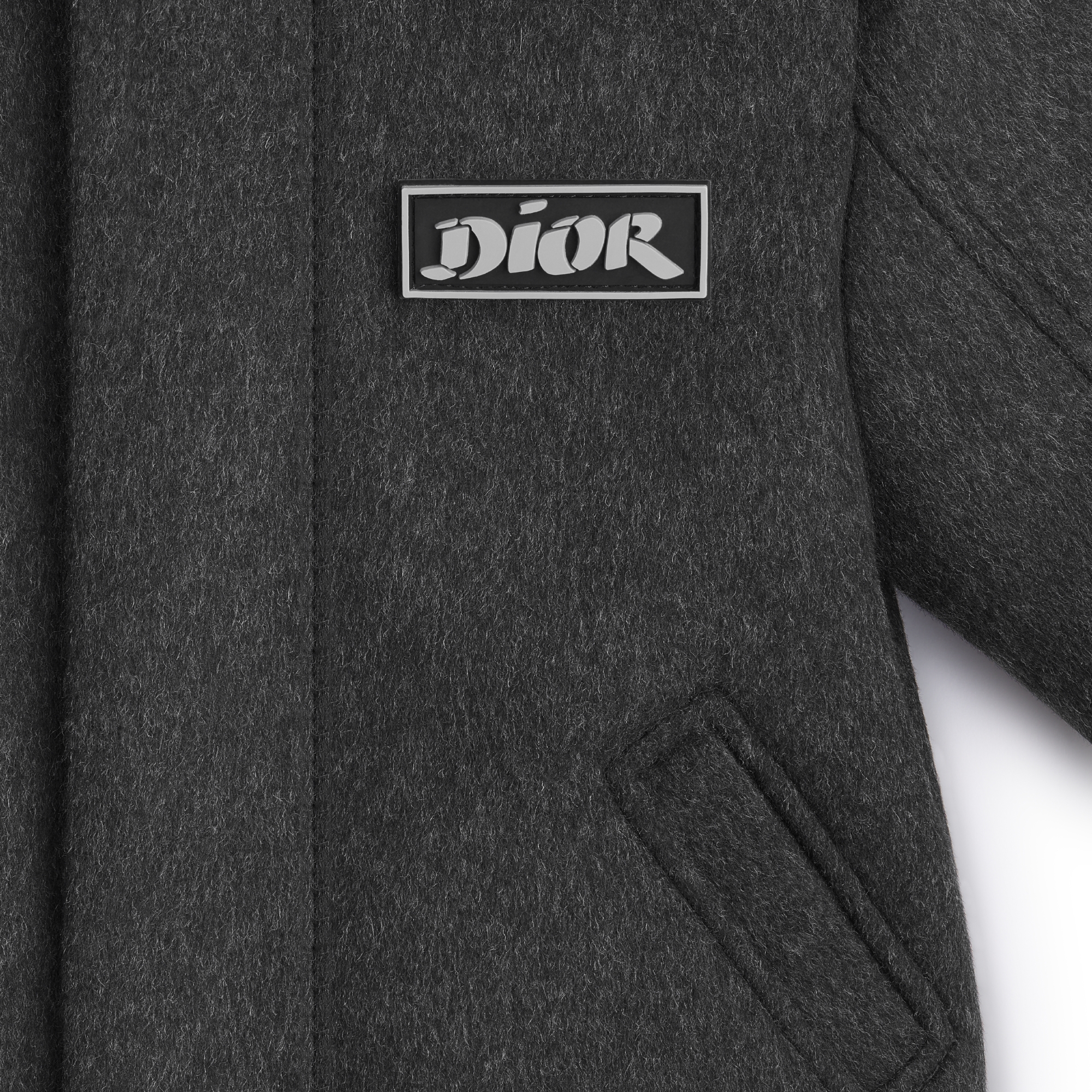 婴幼儿连帽大衣 煤灰色绵羊毛混纺面料 E09