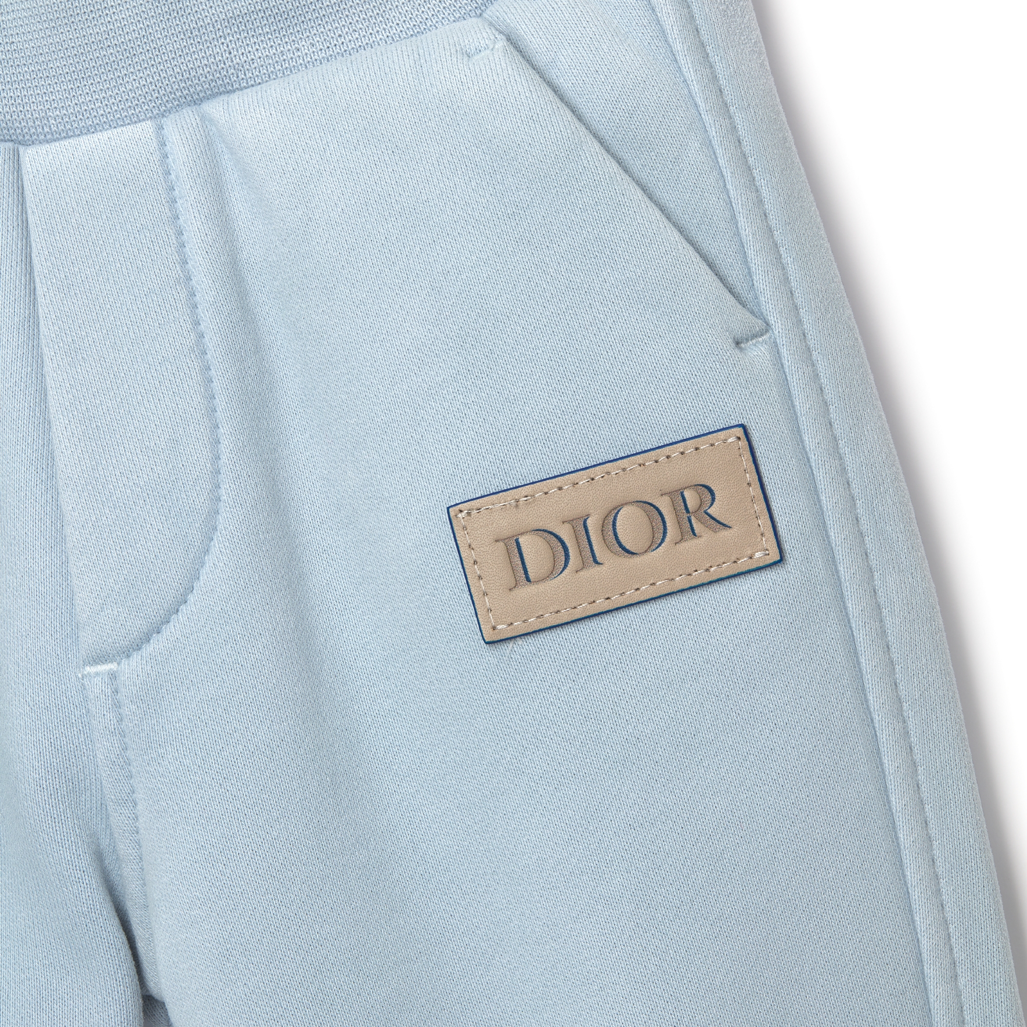 婴幼儿运动长裤 淡蓝色棉质拉绒起绒面料 E09