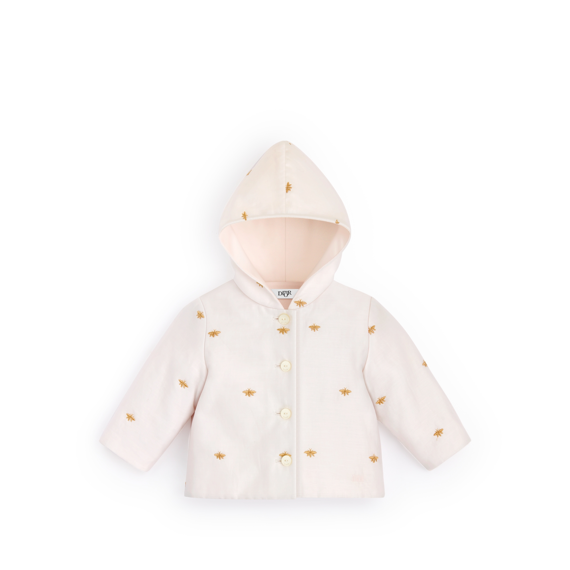 婴幼儿套装 淡粉色棉缎普罗旺斯绗缝金色调小蜜蜂图案 E02