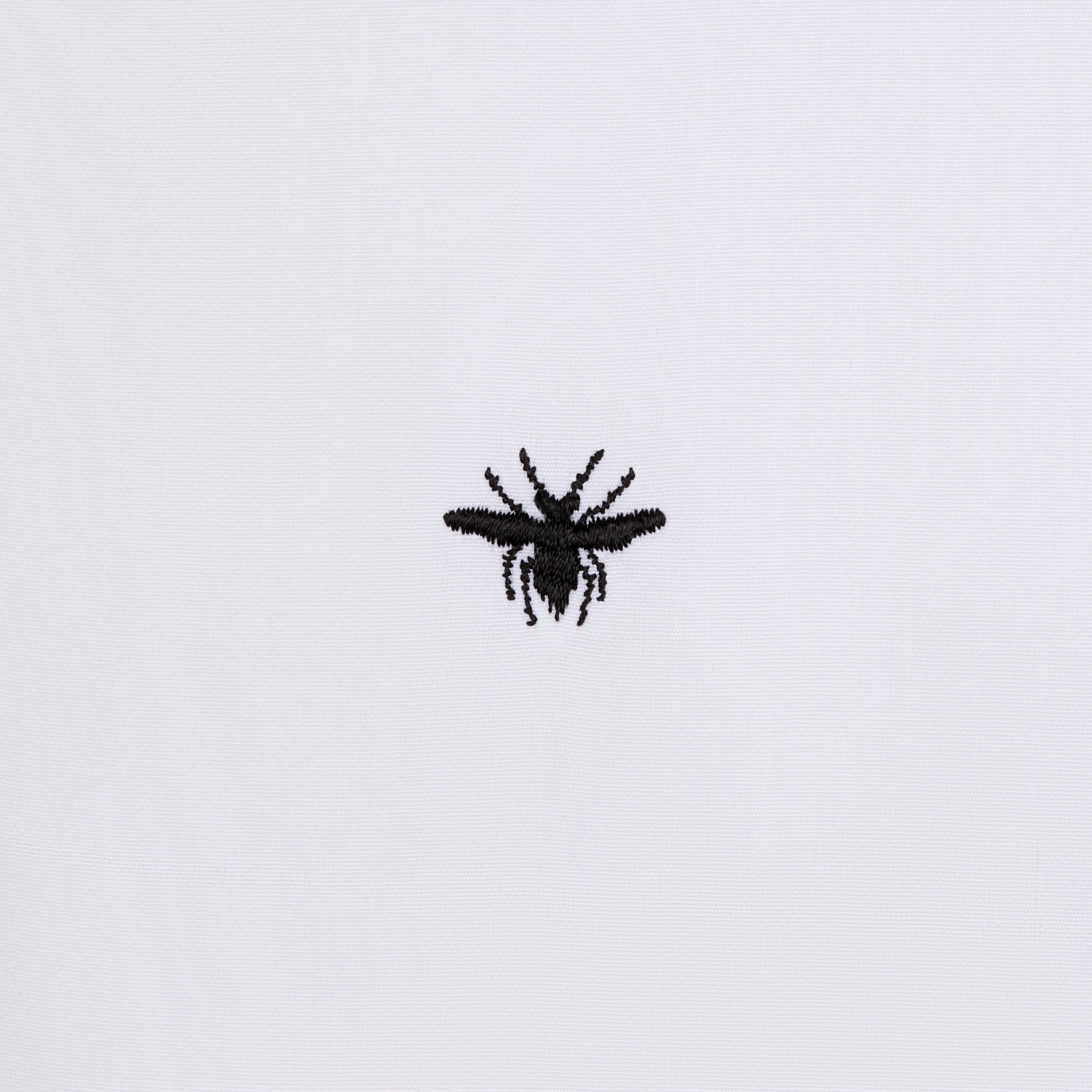 短袖衬衫 白色棉府绸黑色小蜜蜂刺绣 E09