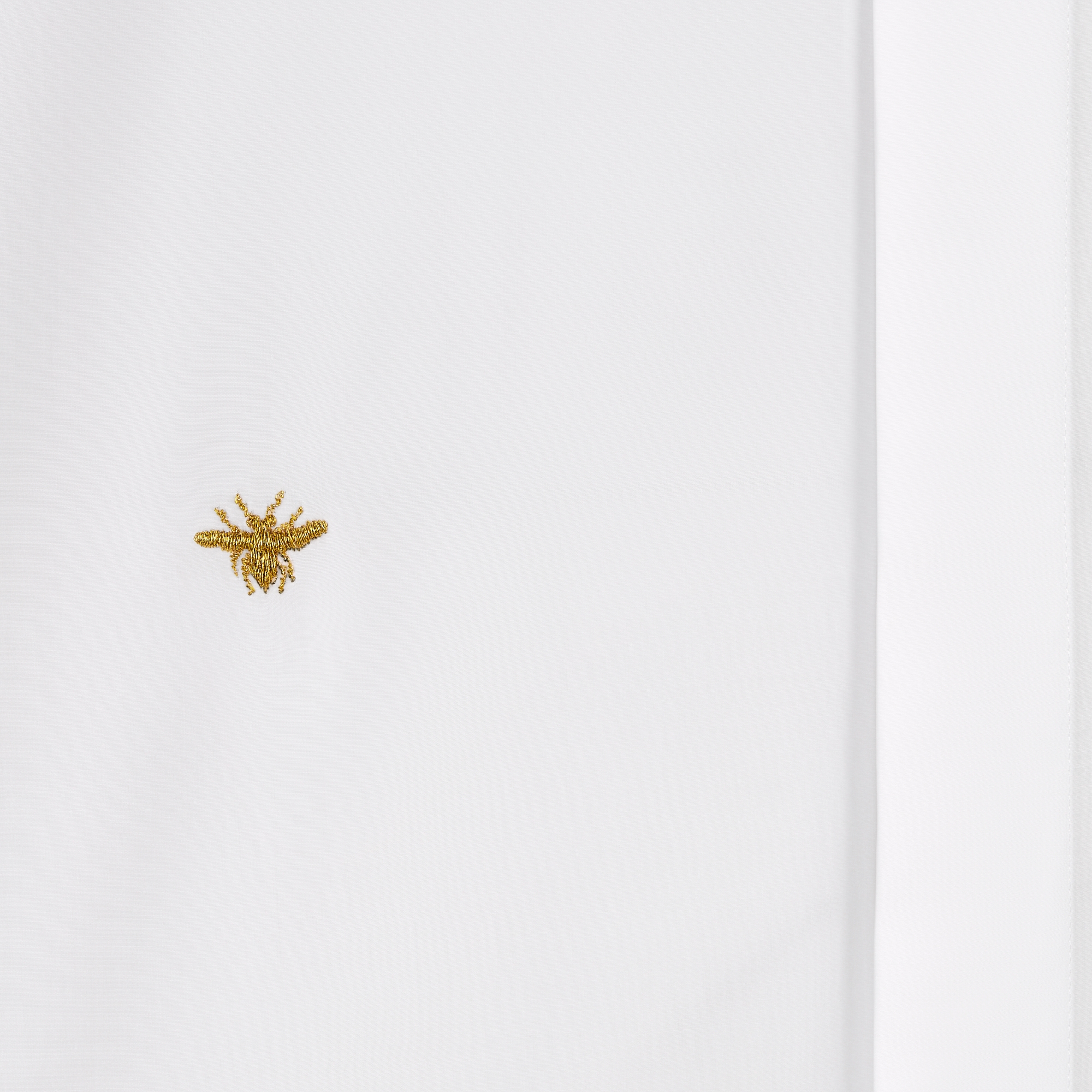 衬衫 白色棉府绸金色小蜜蜂刺绣 E09