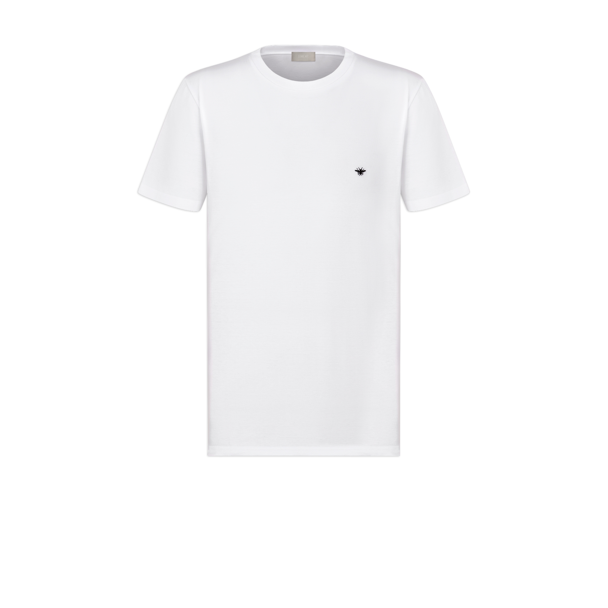 T 恤 白色棉质平纹针织面料小蜜蜂标识刺绣 E01