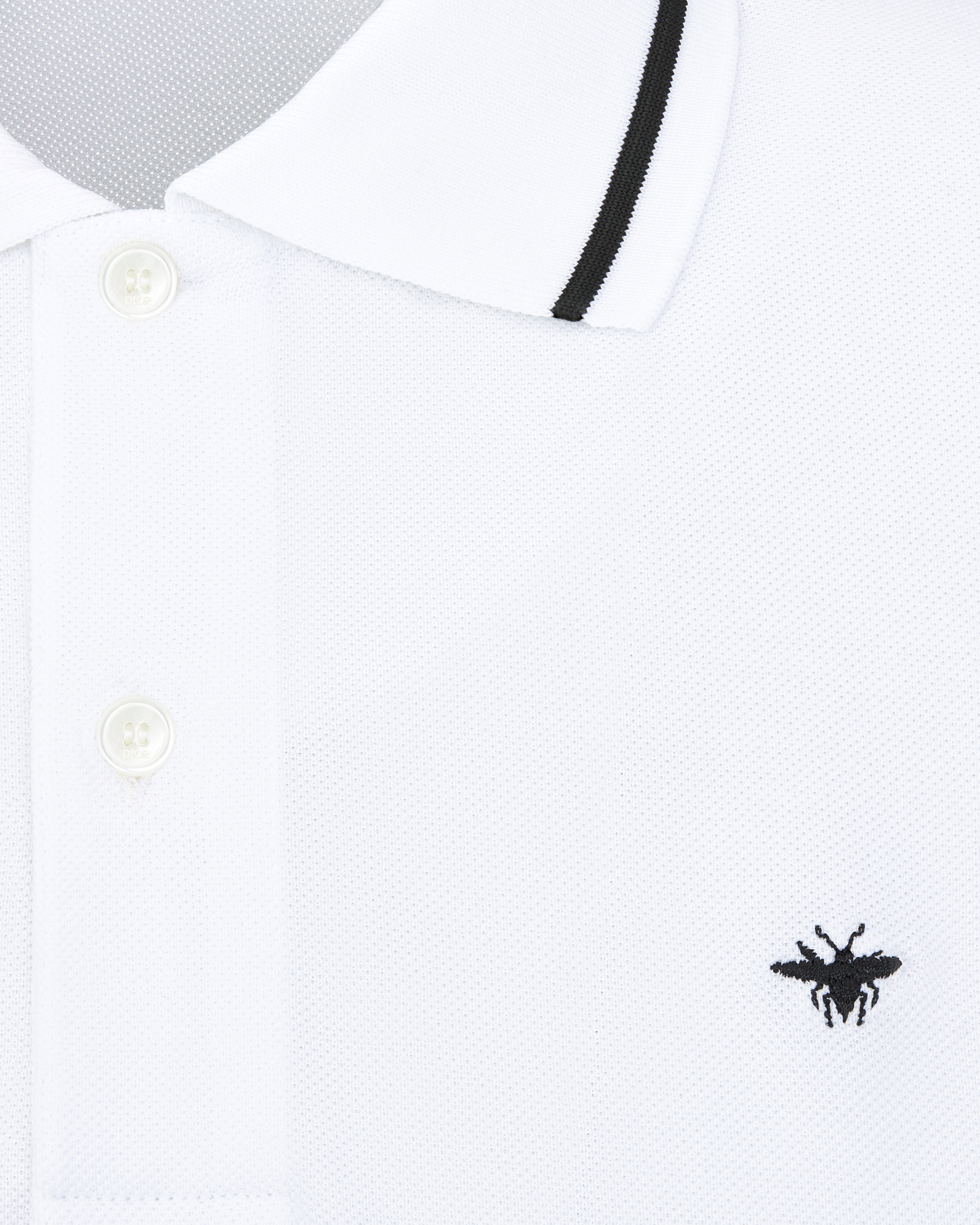 Polo 衫 白色棉质珠地布小蜜蜂标识刺绣 E09