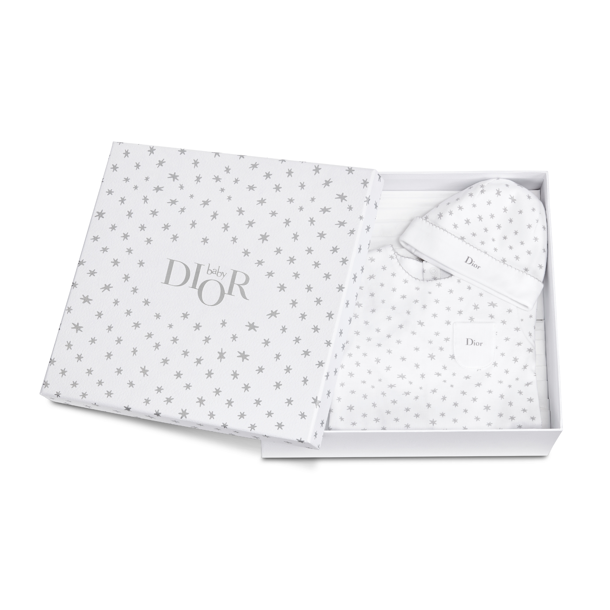 Chance 新生儿礼品套装 白色棉质双面布幸运星图案 E13