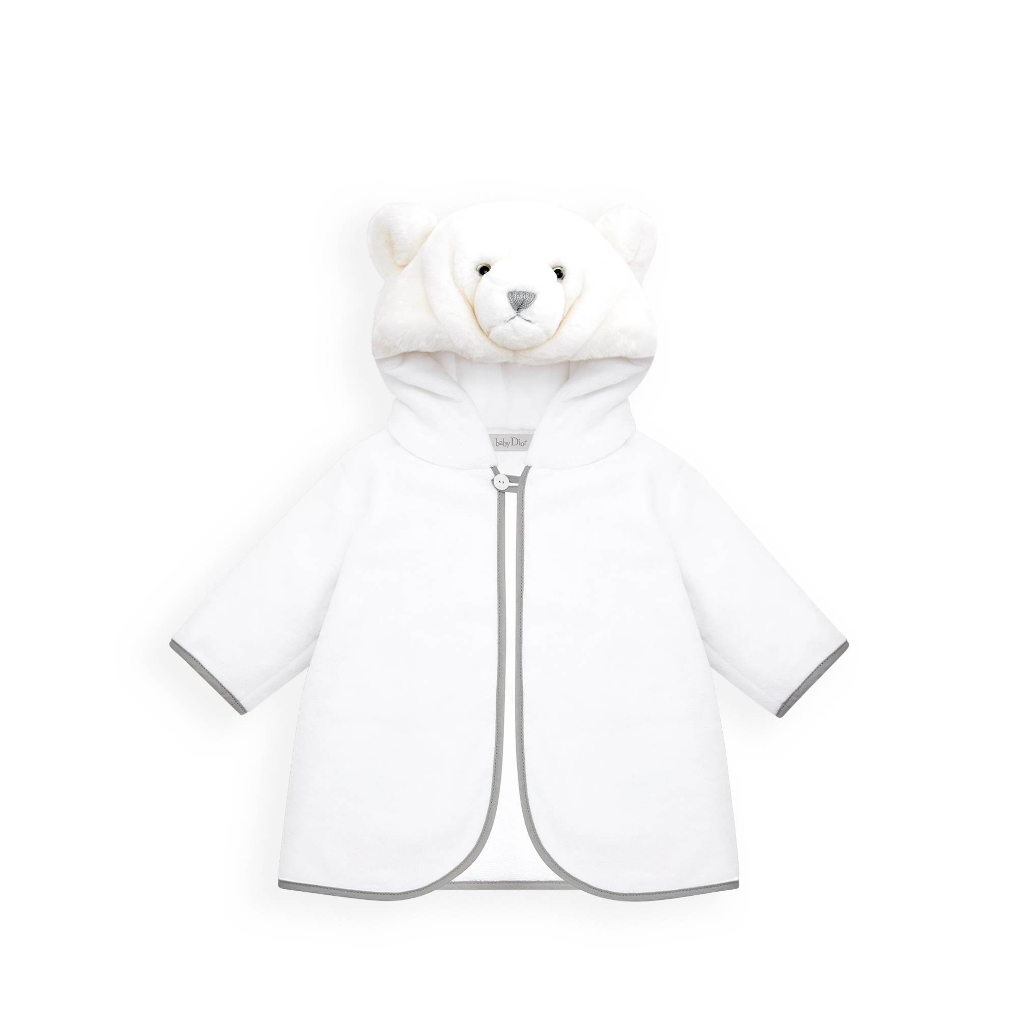 泰迪熊新生儿礼品套装 白色仿羊羔绒、棉质双面布和天鹅绒毛圈针织 E02