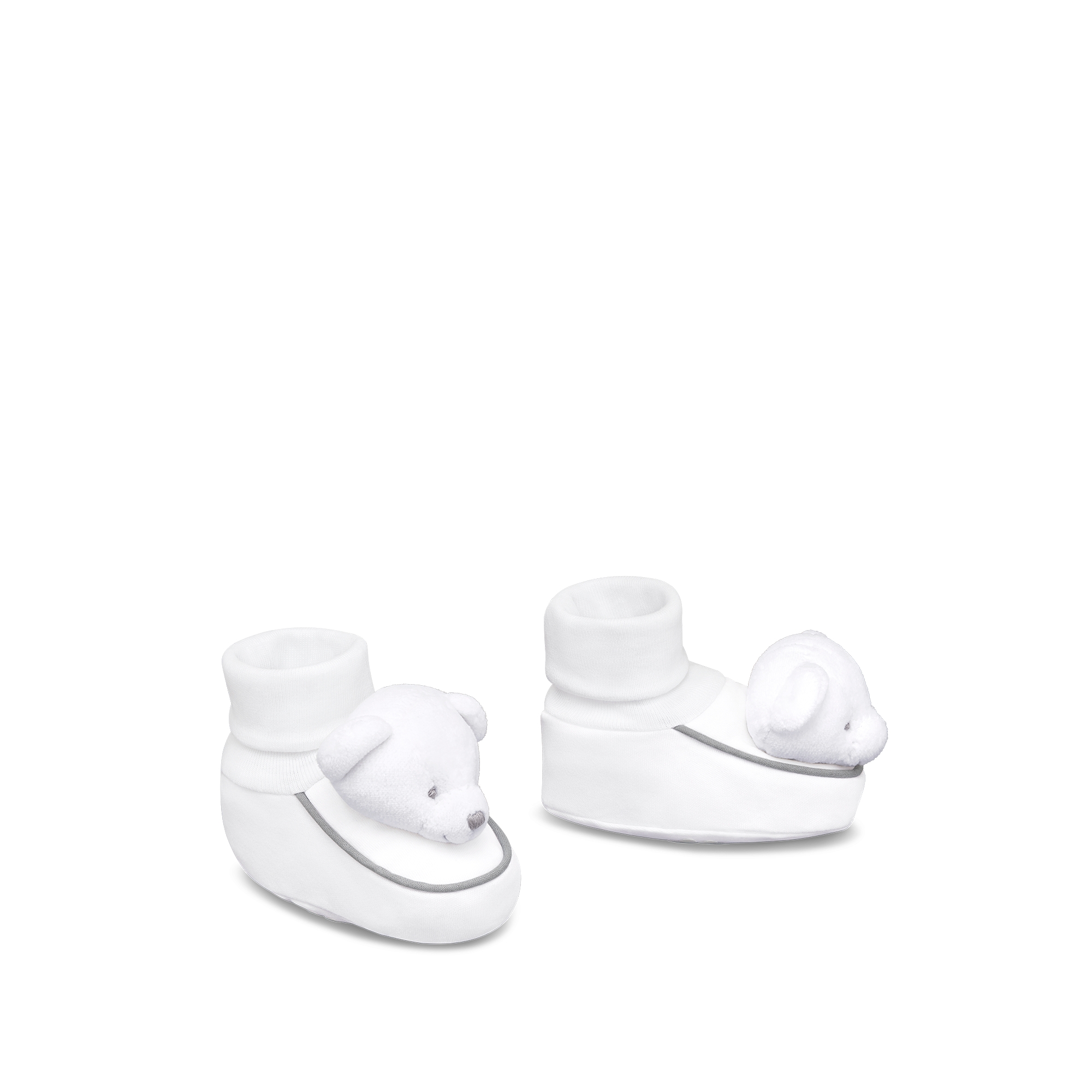 泰迪熊新生儿礼品套装 白色仿羊羔绒、棉质双面布和天鹅绒毛圈针织 E06