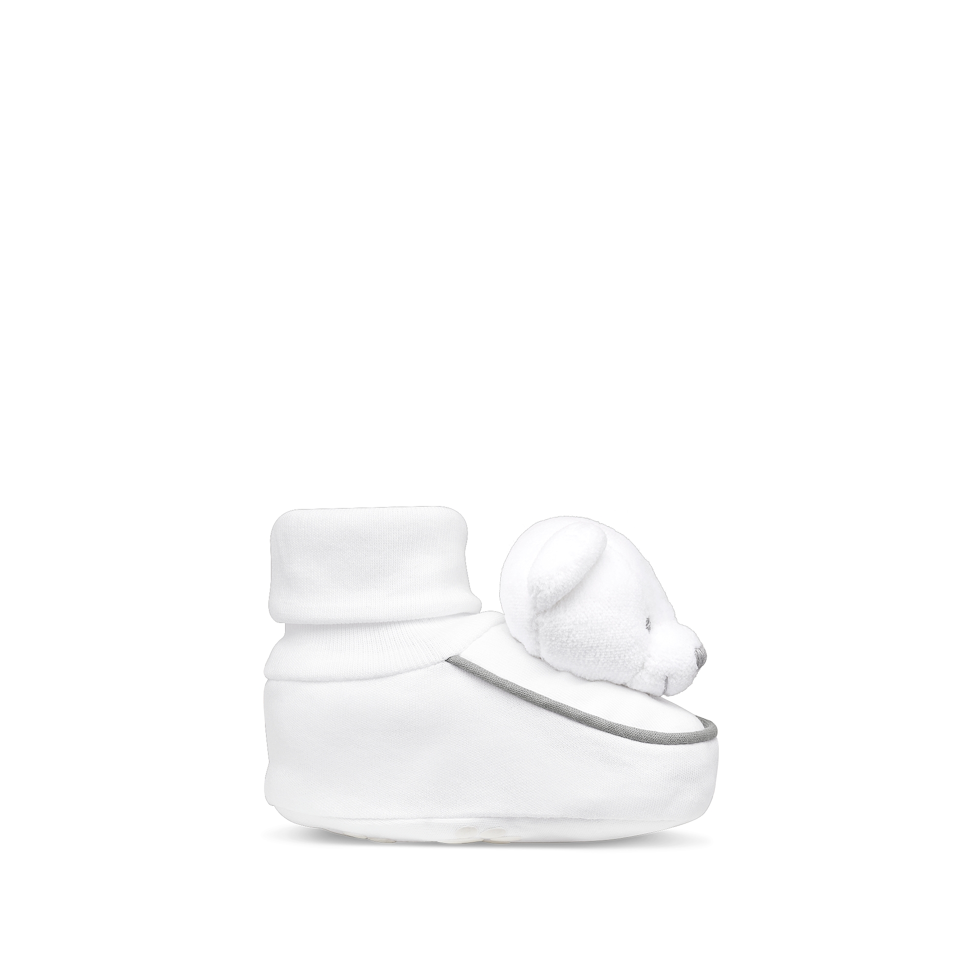 泰迪熊新生儿礼品套装 白色仿羊羔绒、棉质双面布和天鹅绒毛圈针织 E07