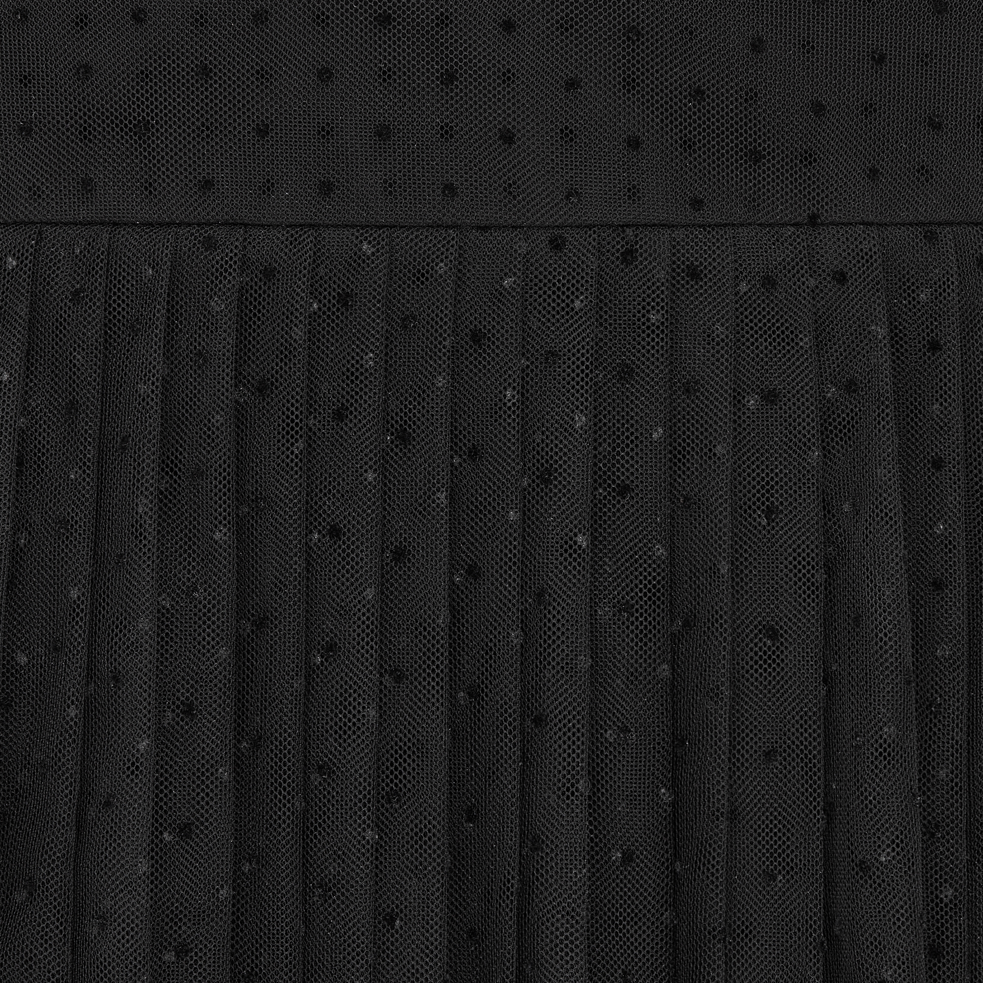 中长百褶裙 黑色小花薄洋纱 E09