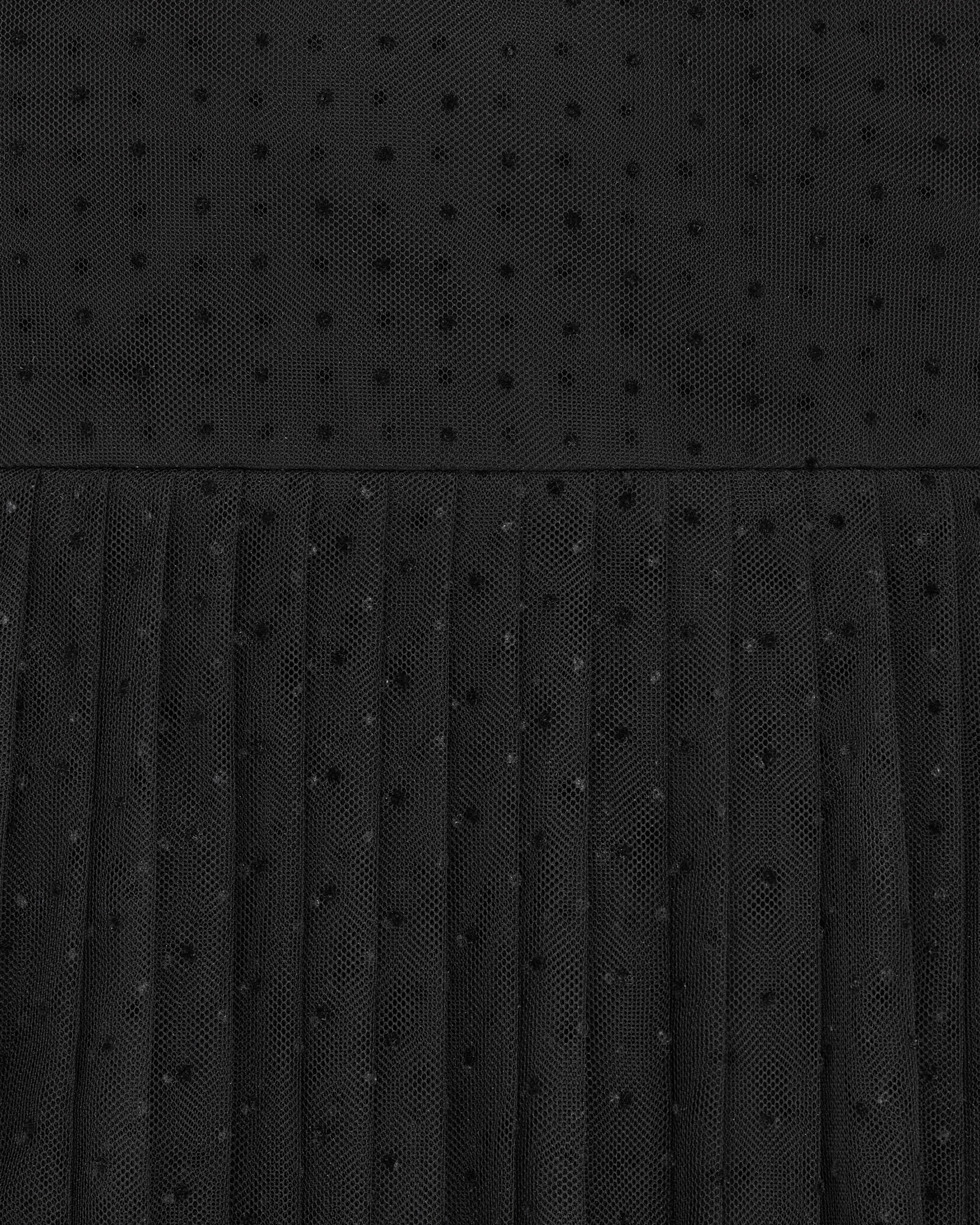 中长百褶裙 黑色小花薄洋纱面料 E09