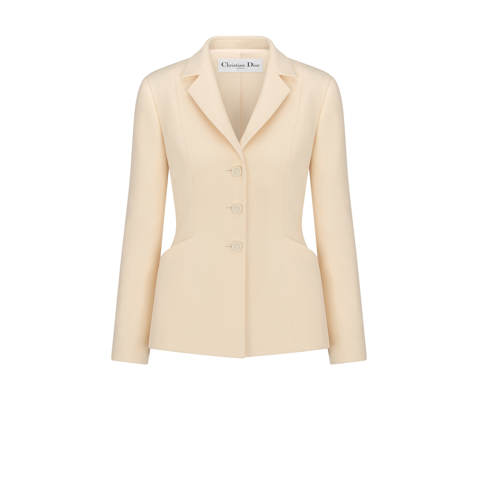 30 Montaigne 单排扣经典西装外套 白色绵羊毛混纺面料 E01