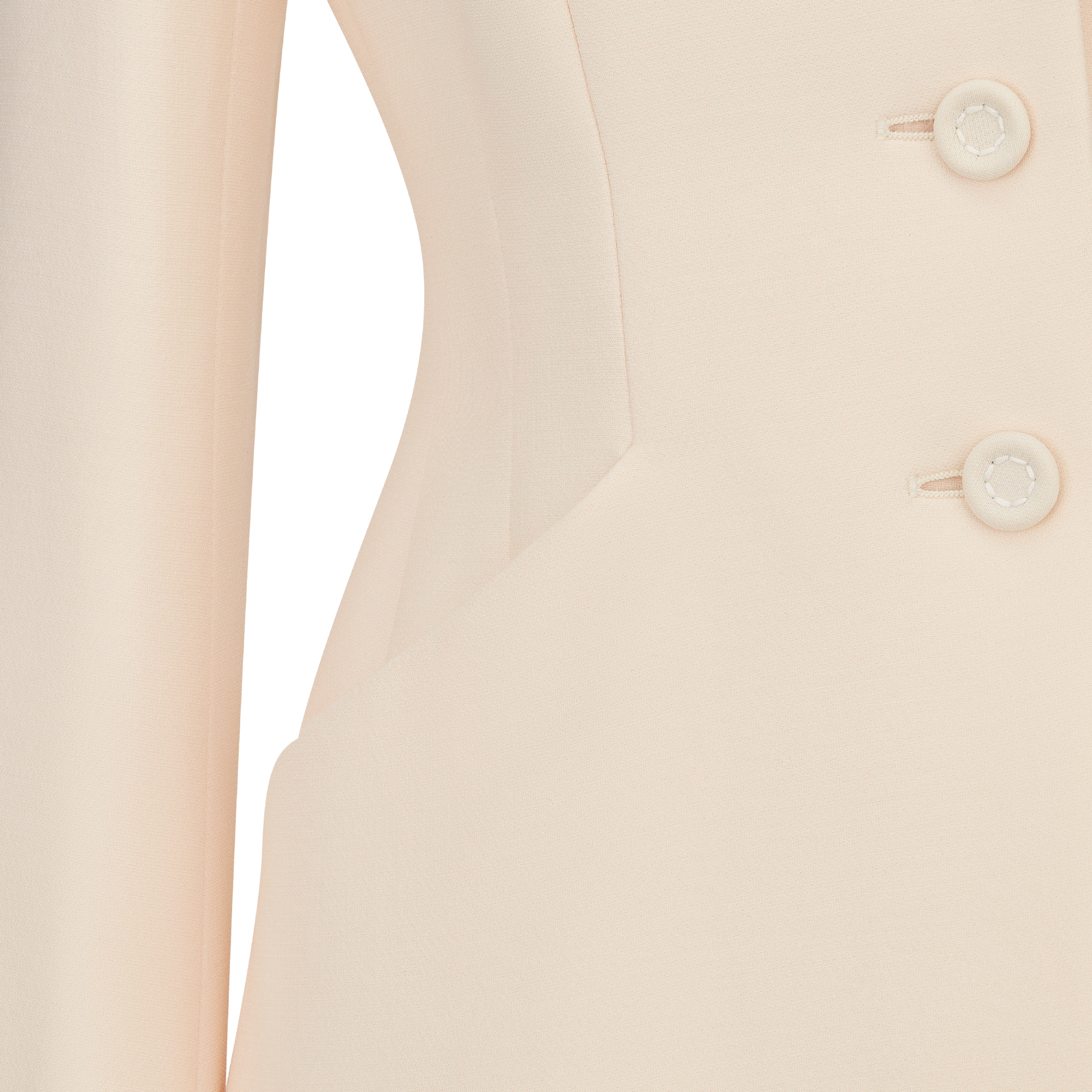 30 Montaigne 单排扣经典西装外套 白色绵羊毛混纺面料 E09