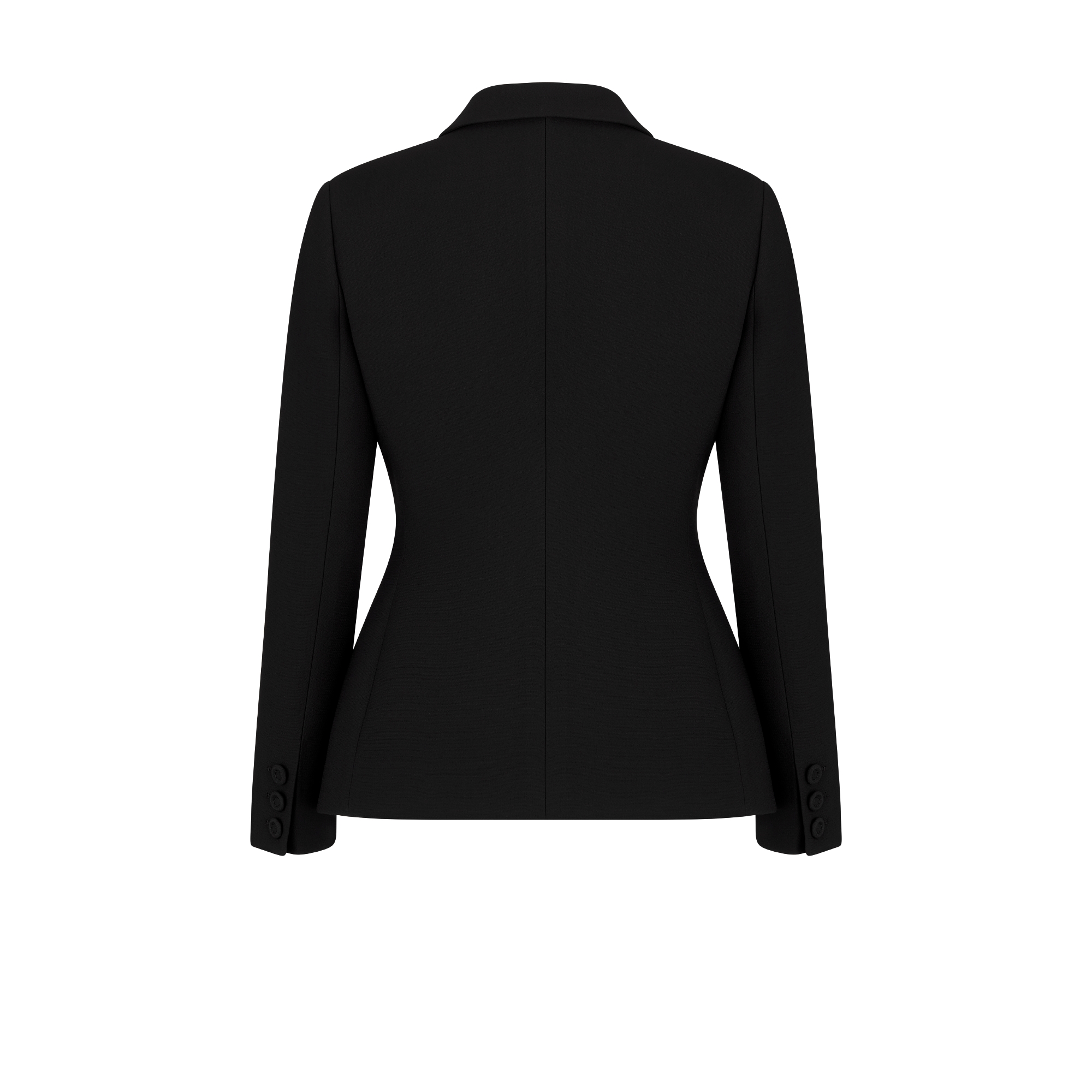 30 Montaigne 单排扣经典西装外套 黑色绵羊毛混纺面料 E08