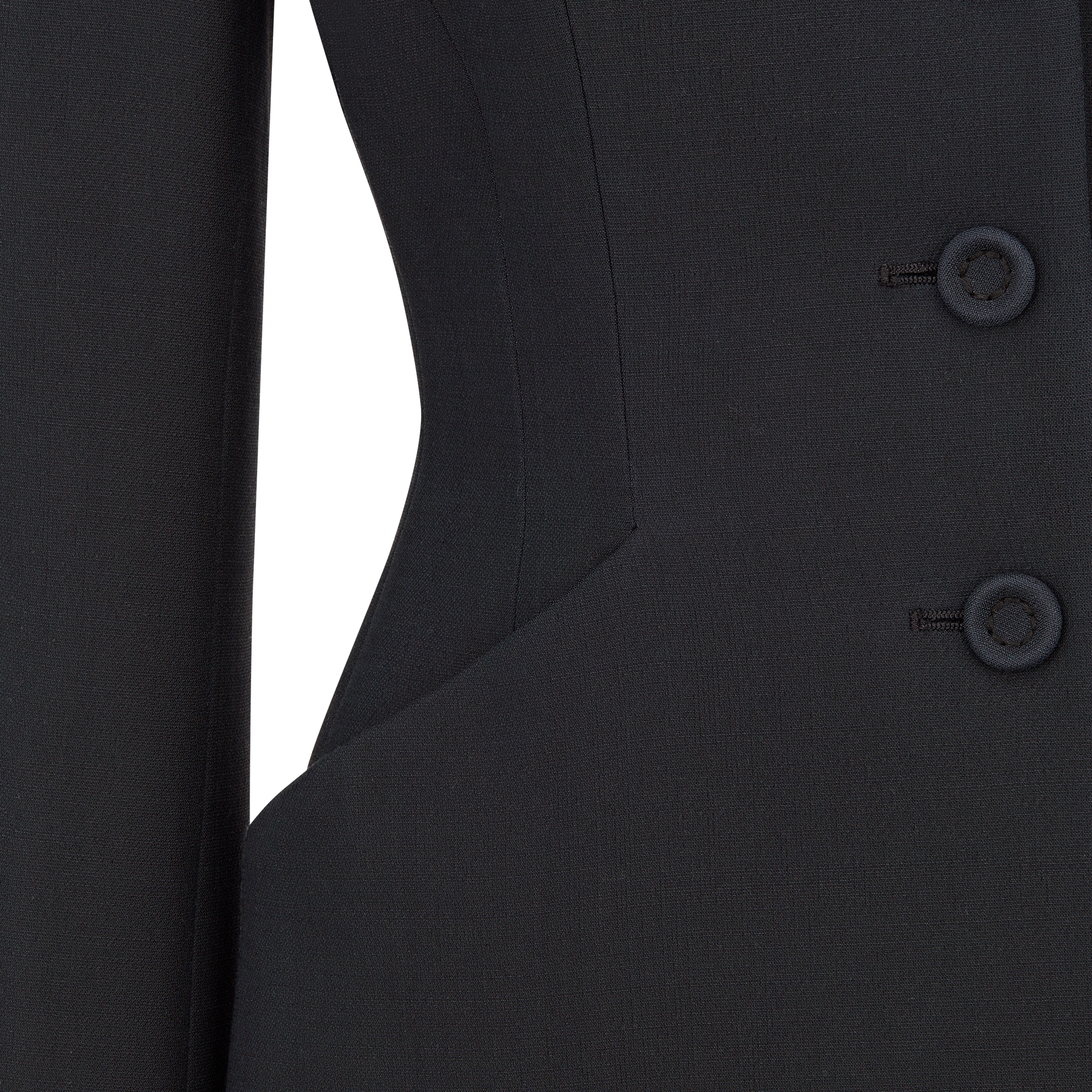 30 Montaigne 单排扣经典西装外套 黑色绵羊毛混纺面料 E09