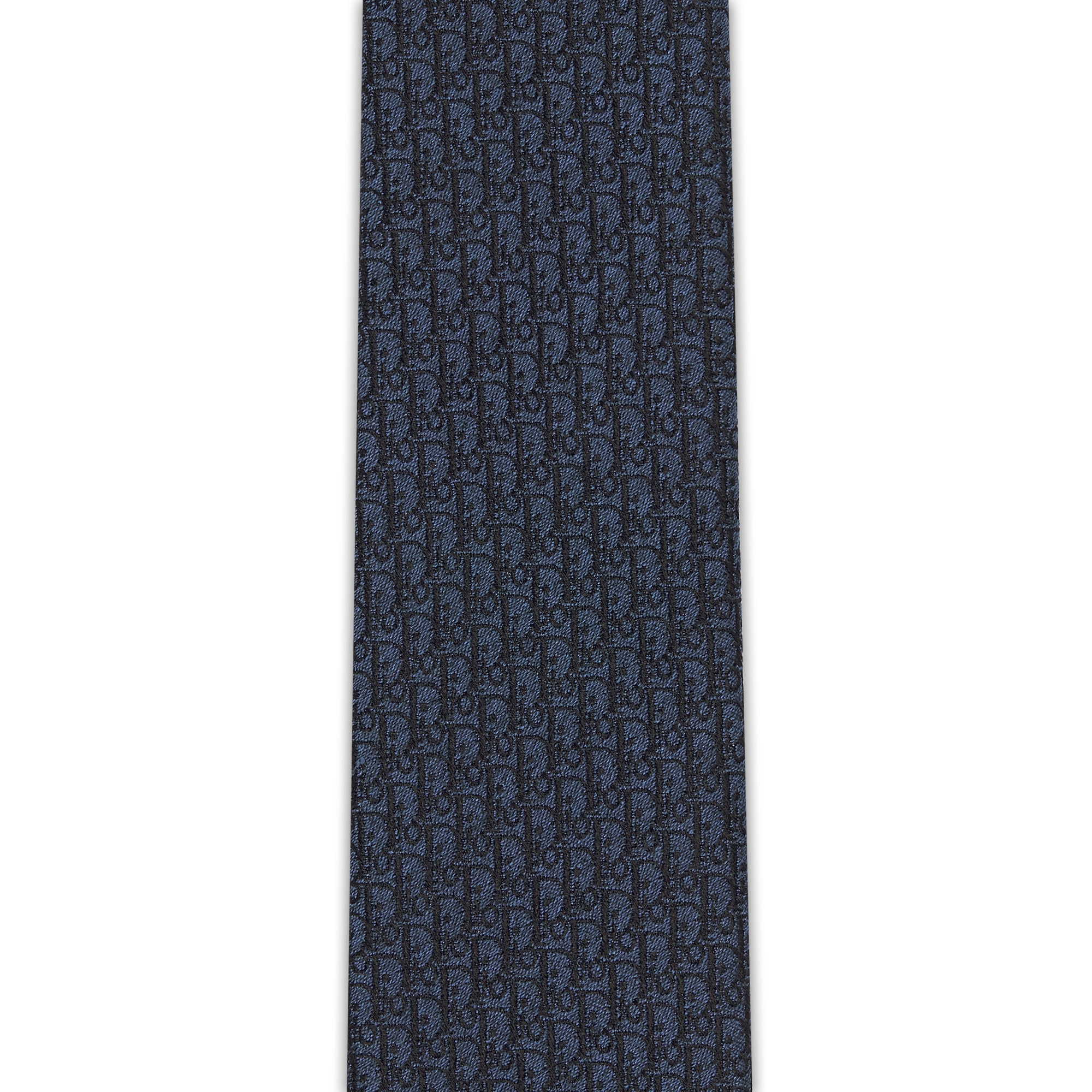 Dior 印花领带 蓝色和黑色桑蚕丝 Oblique 印花 E10