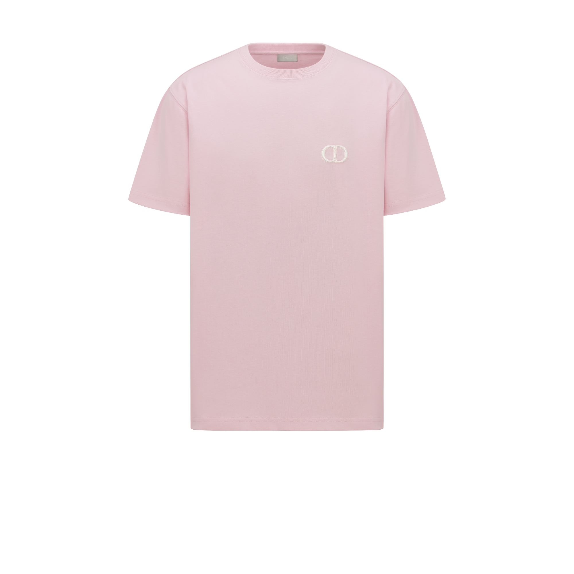 宽松版型 T 恤 粉色棉质平纹针织面料 CD Icon 刺绣 E01