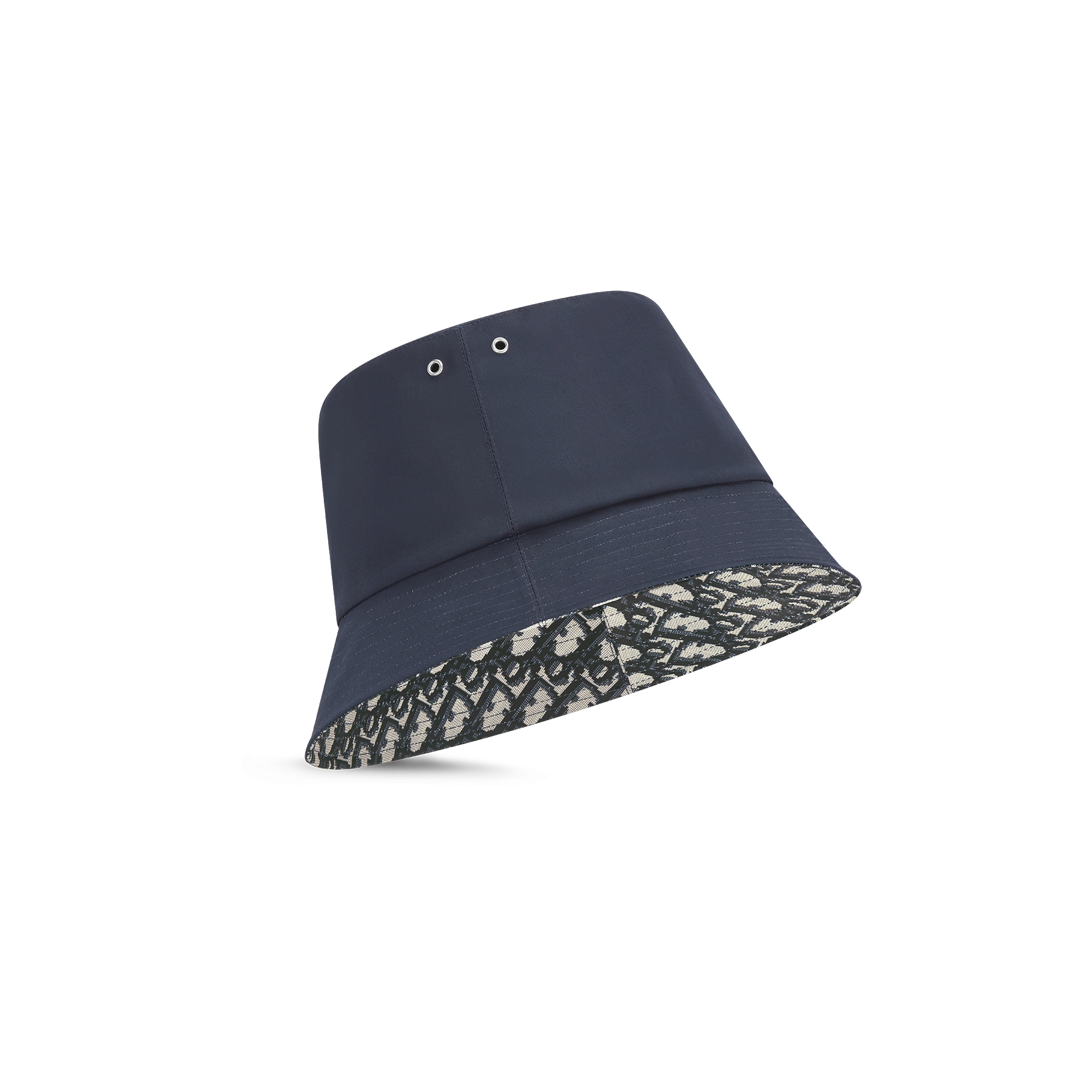 Teddy-D 双面窄檐桶帽 蓝色棉质混纺面料 E03