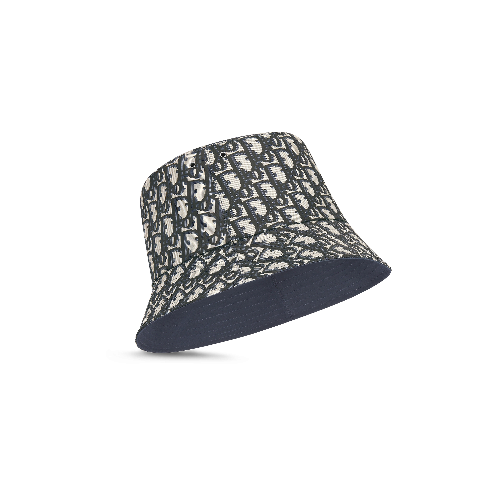 Teddy-D 双面窄檐桶帽 蓝色棉质混纺面料 E07