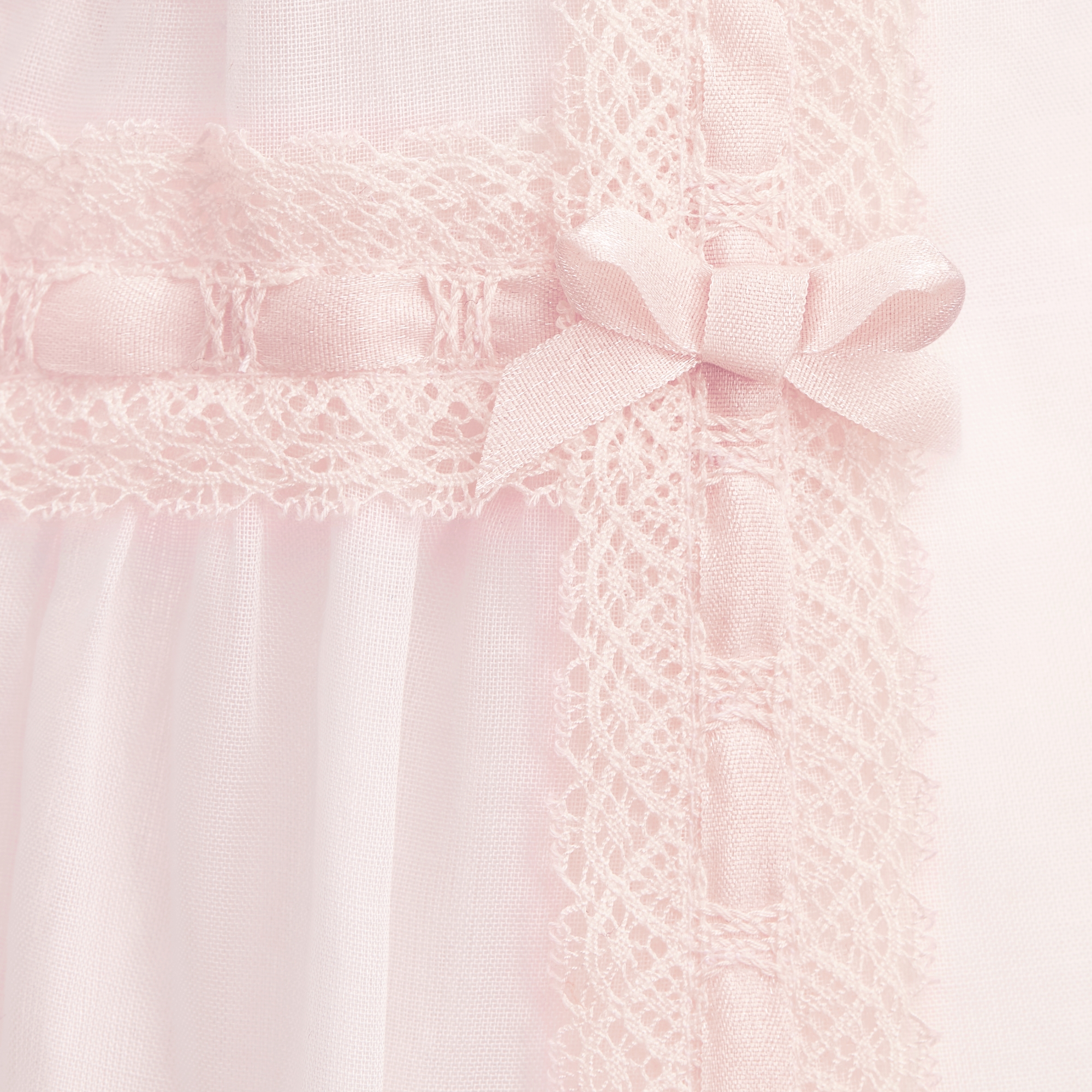 Nanouchka 喇叭形连衣裙 淡粉色棉纱和蕾丝 E09