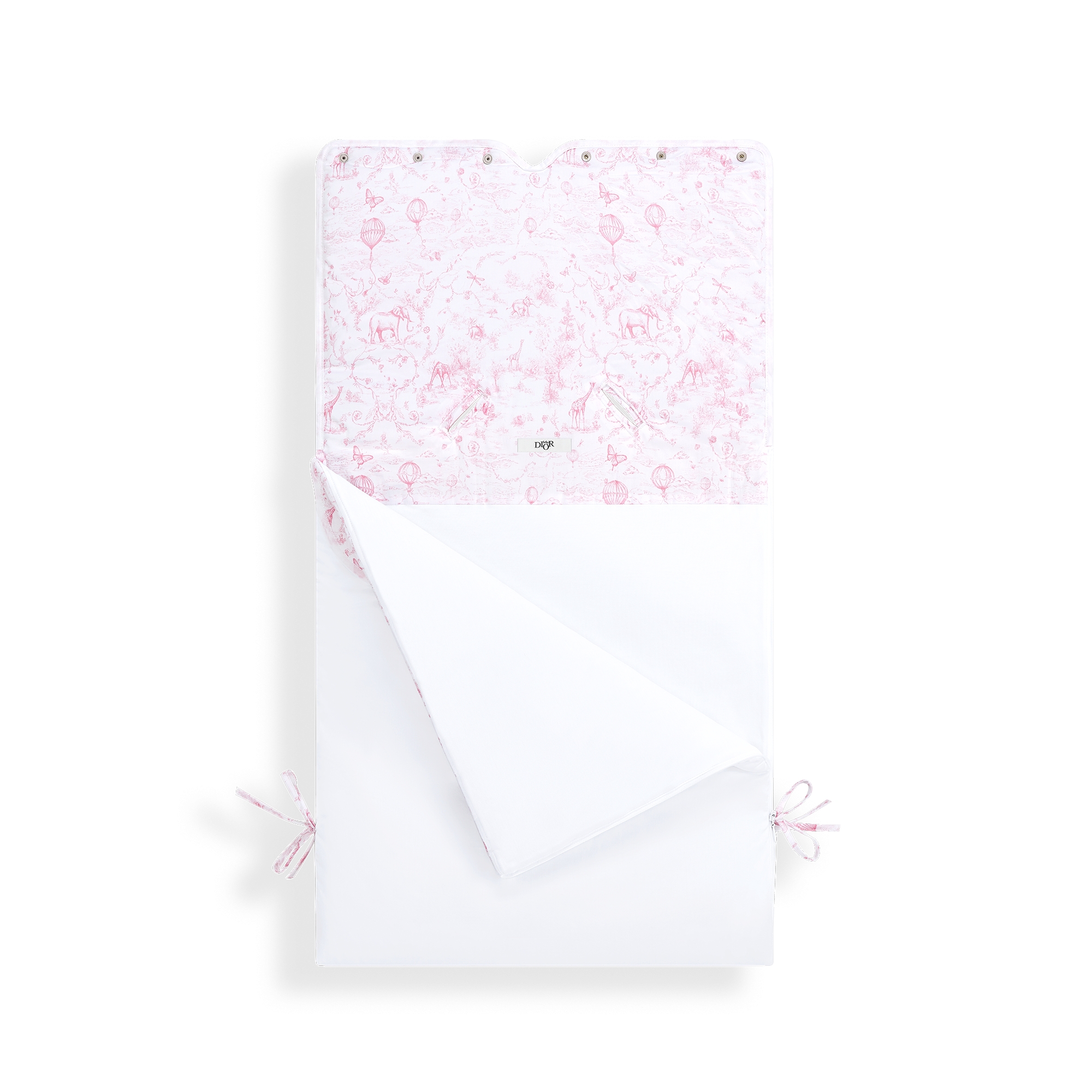 婴儿睡袋 白色棉质混纺面料淡粉色茹伊印花 E03