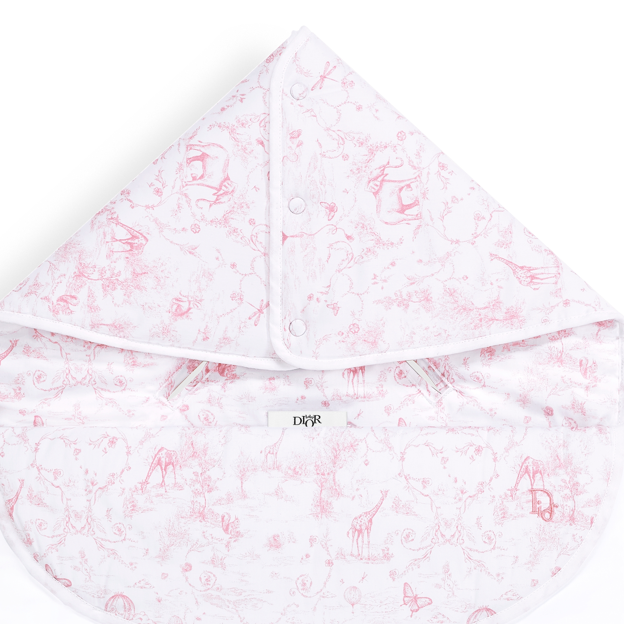 婴儿睡袋 白色棉质混纺面料淡粉色茹伊印花 E09