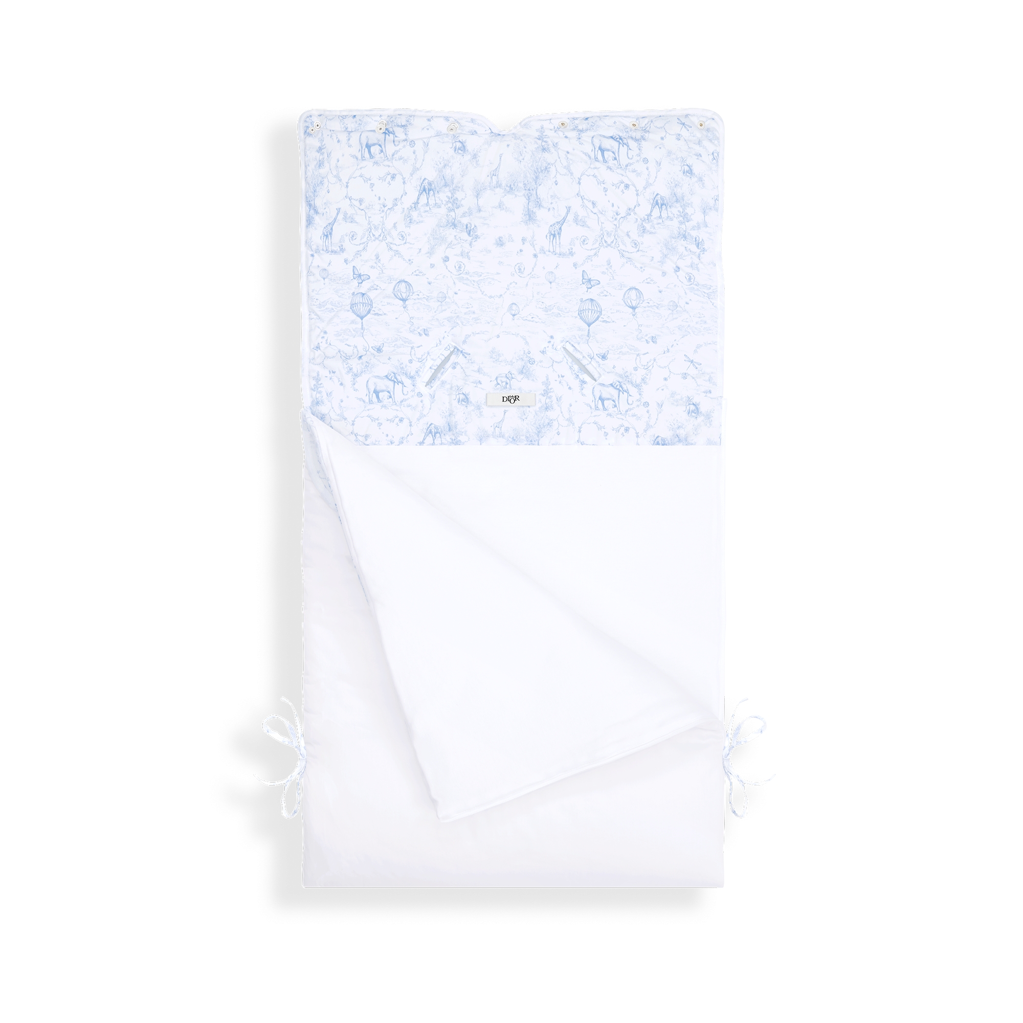 婴儿睡袋 白色棉质混纺面料淡蓝色茹伊印花 E03