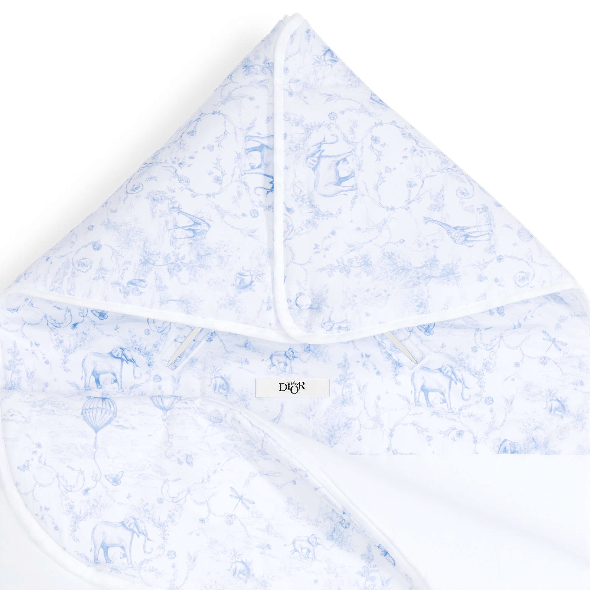 婴儿睡袋 白色棉质混纺面料淡蓝色茹伊印花 E09