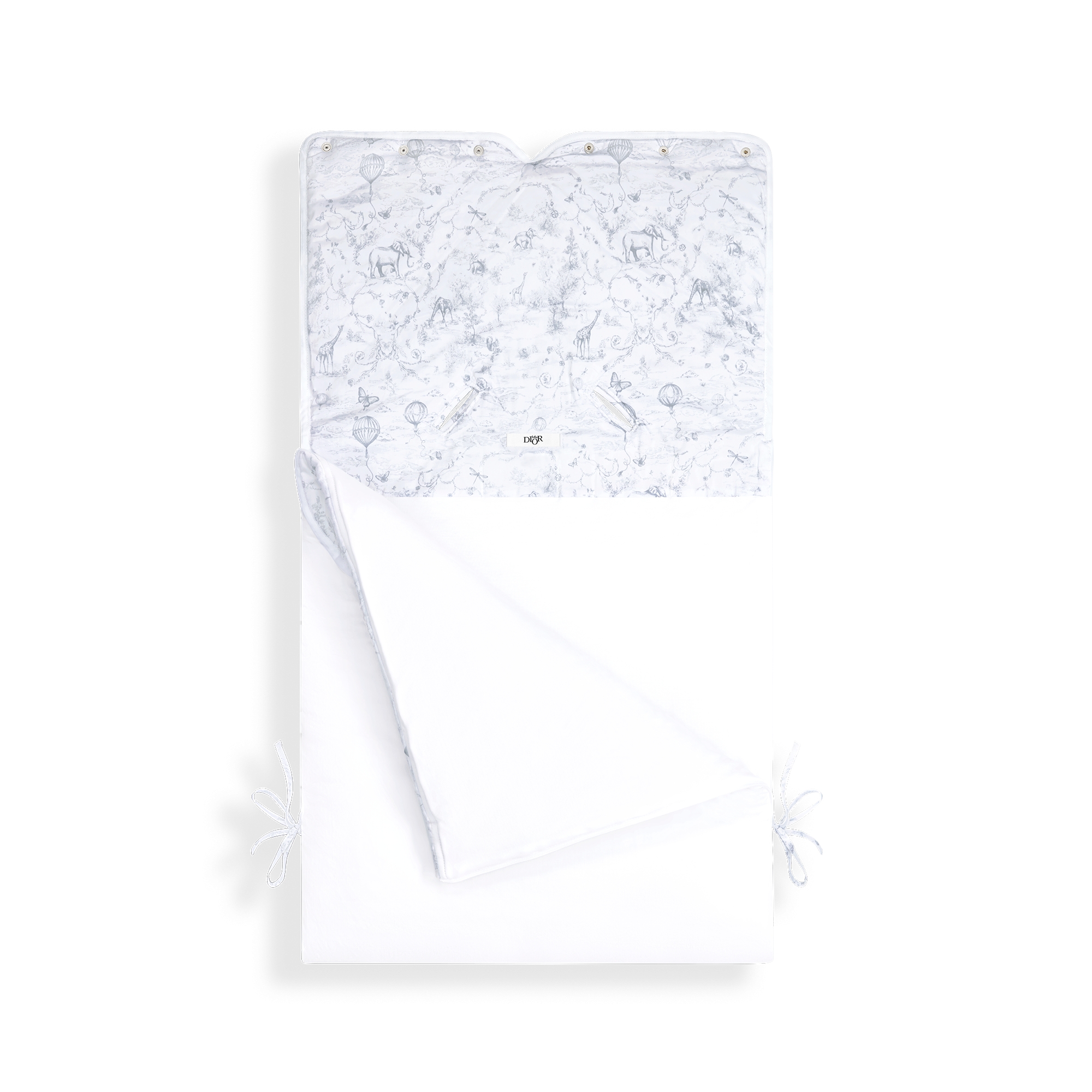 婴儿睡袋 白色棉质混纺面料灰色茹伊印花 E03