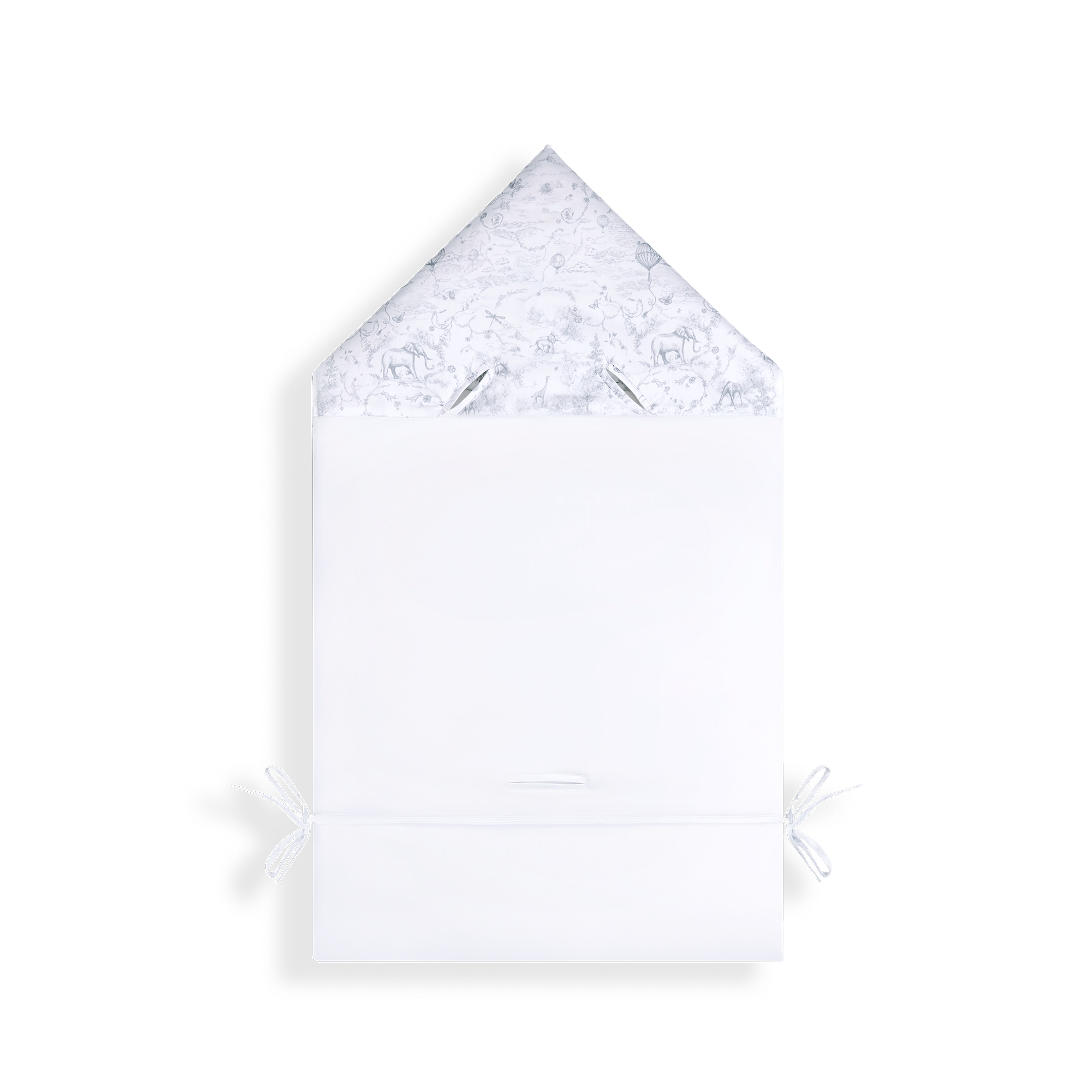 婴儿睡袋 白色棉质混纺面料灰色茹伊印花 E08