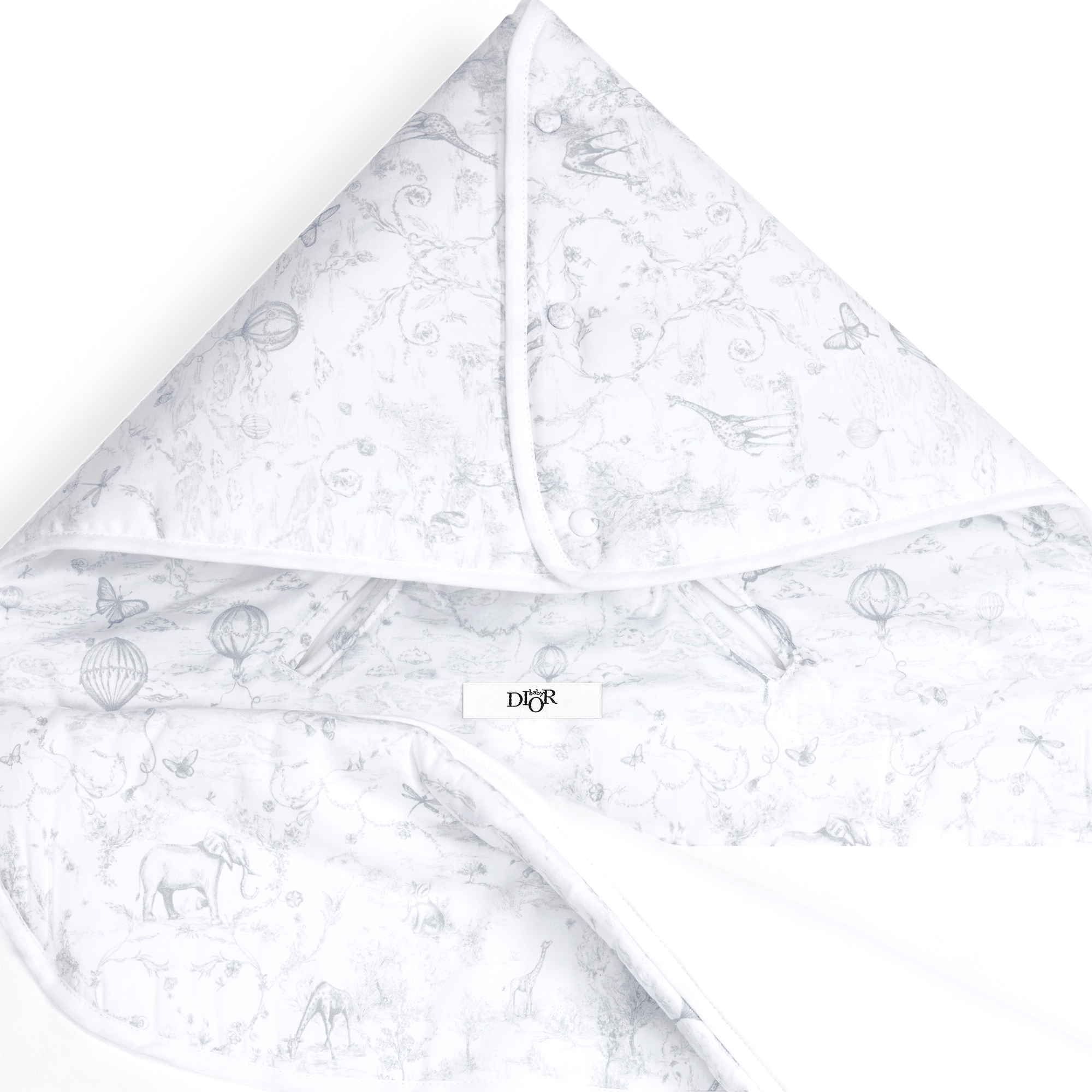 婴儿睡袋 白色棉质混纺面料灰色茹伊印花 E09