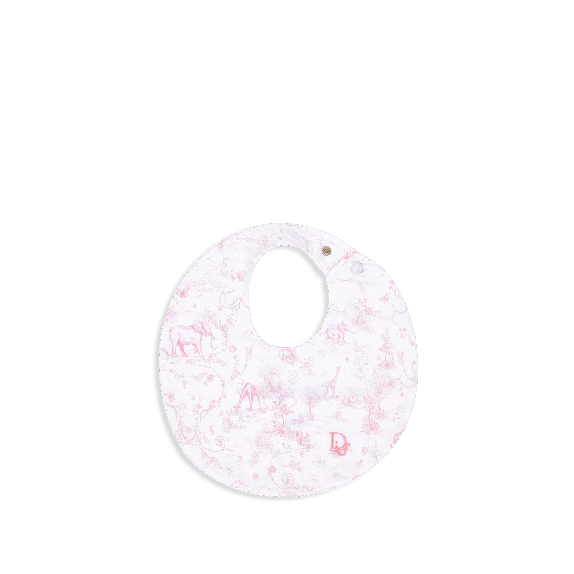 新生儿礼品套装 白色棉质双面布和缎面淡粉色茹伊印花 E06