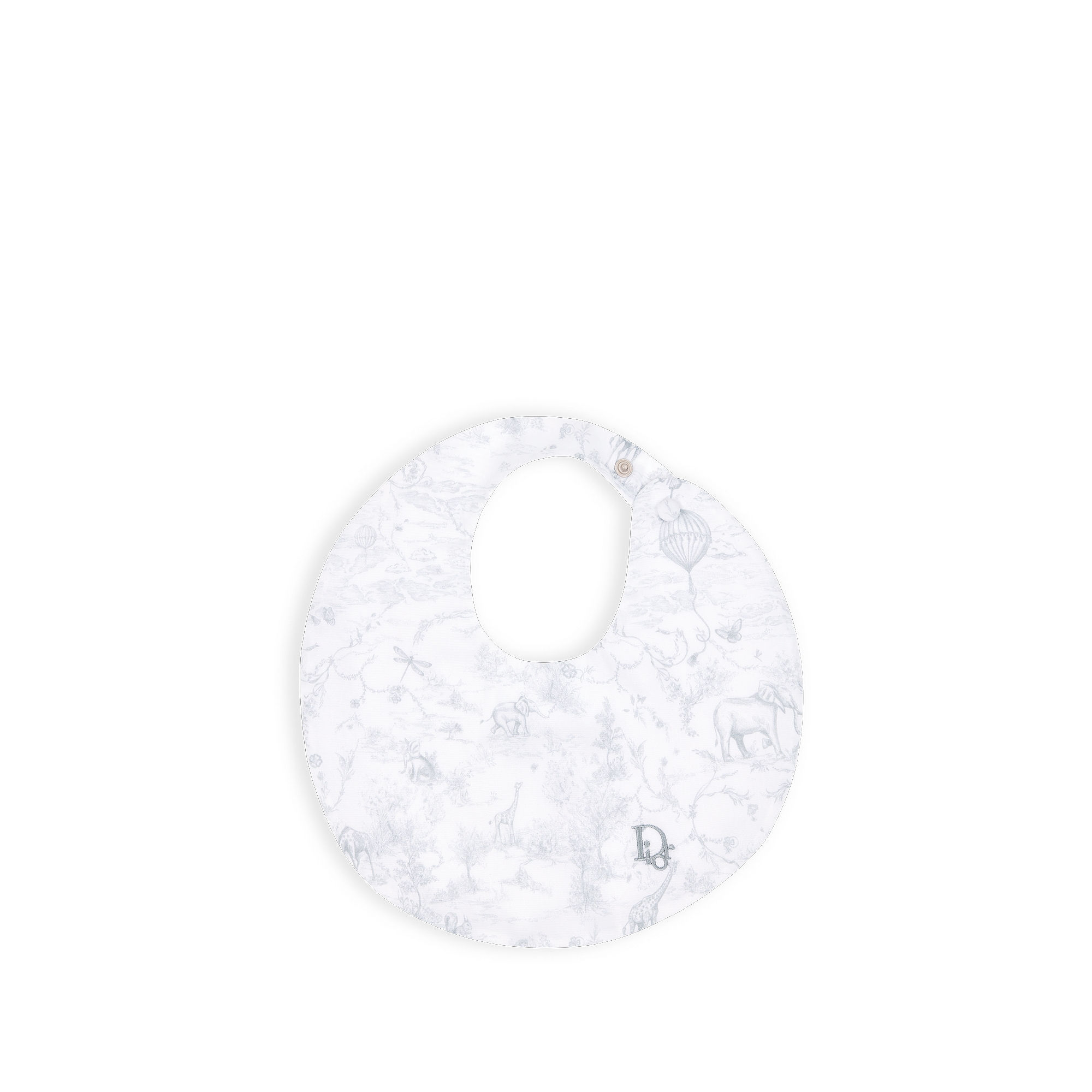 新生儿礼品套装 白色棉质双面布和缎面灰色茹伊印花 E06