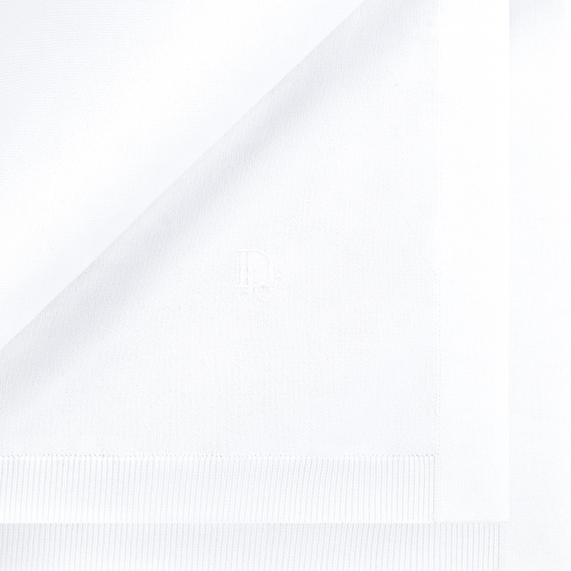 婴儿毯 白色棉质混纺针织面料灰色茹伊印花 E09