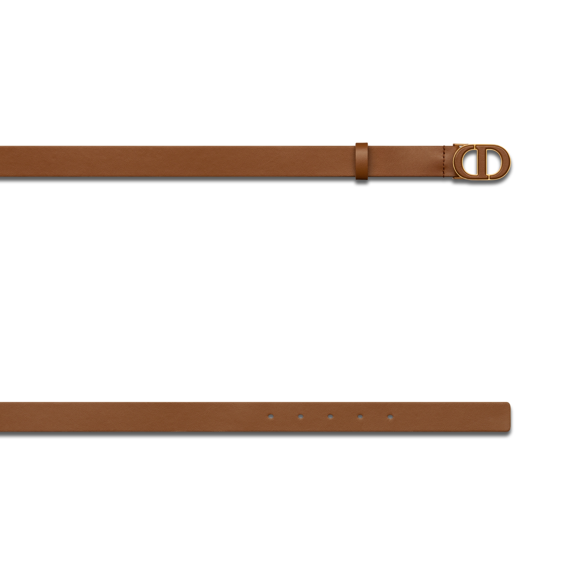 30 Montaigne 腰带 25 毫米棕色光滑牛皮革 E06