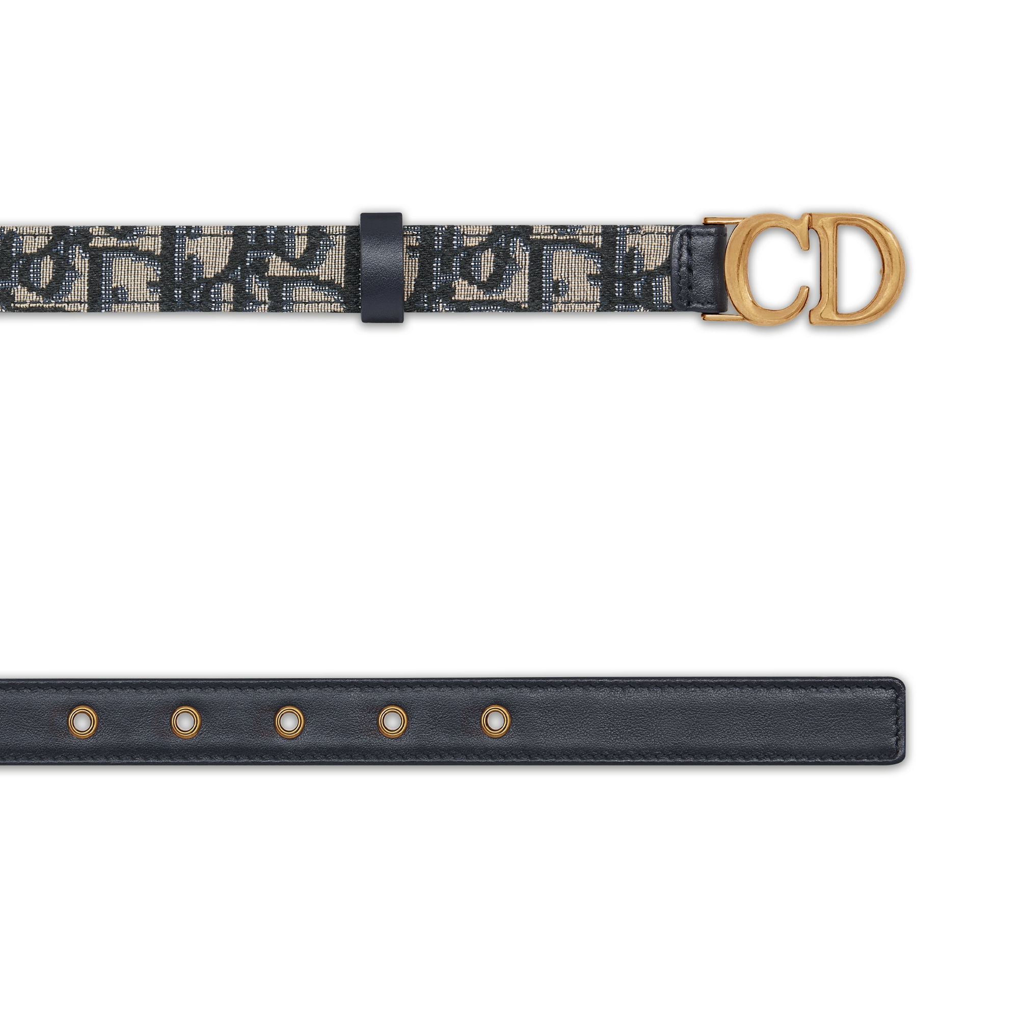 马鞍腰带 20 毫米蓝色 Oblique 印花面料 E06