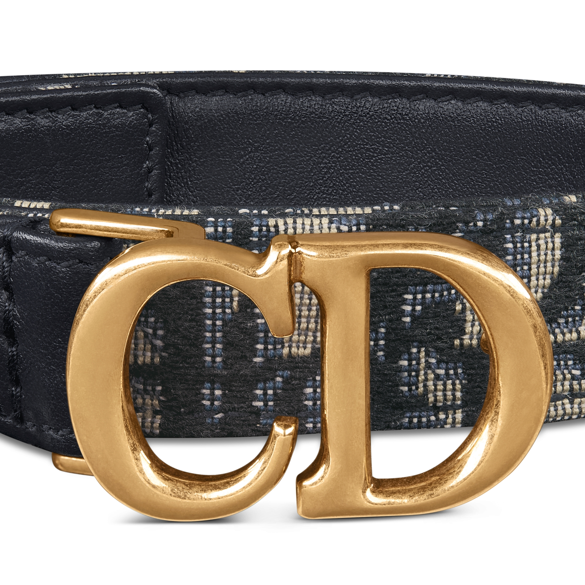 马鞍腰带 20 毫米蓝色 Oblique 印花面料 E09