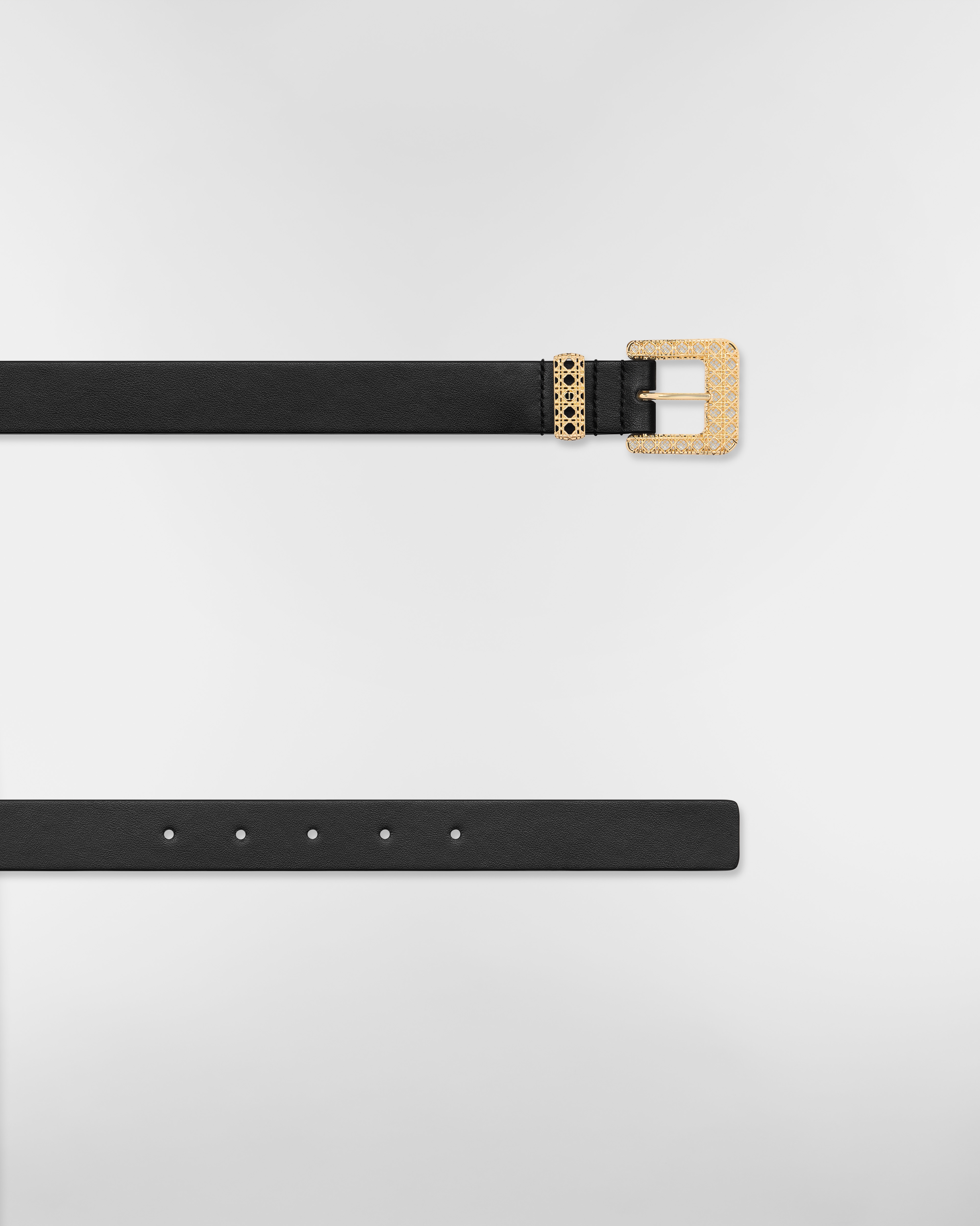 Dior Cannage 腰带 25 毫米黑色光滑牛皮革 E06