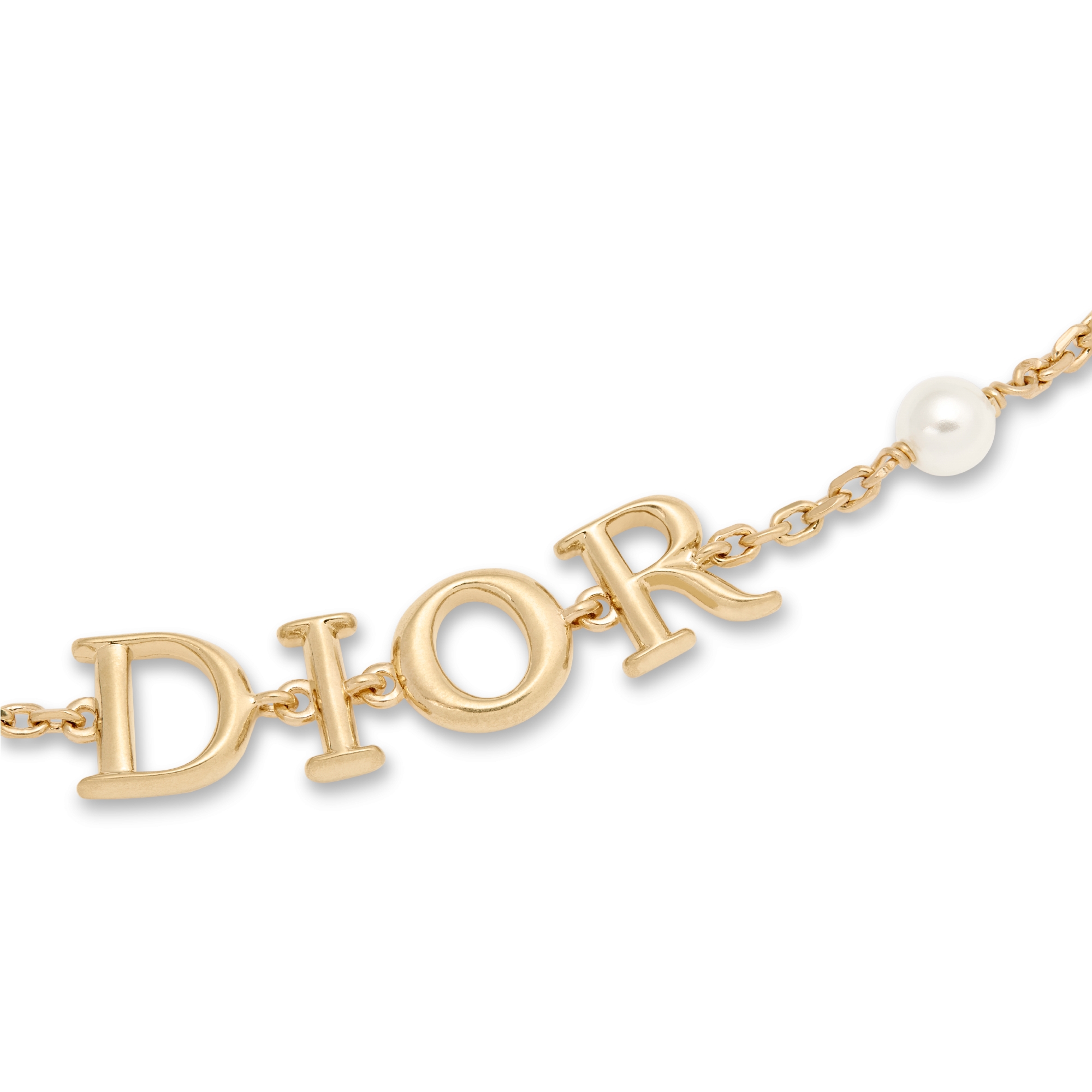 Dio(r)evolution 手链 金色饰面金属和白色树脂珠饰 E09