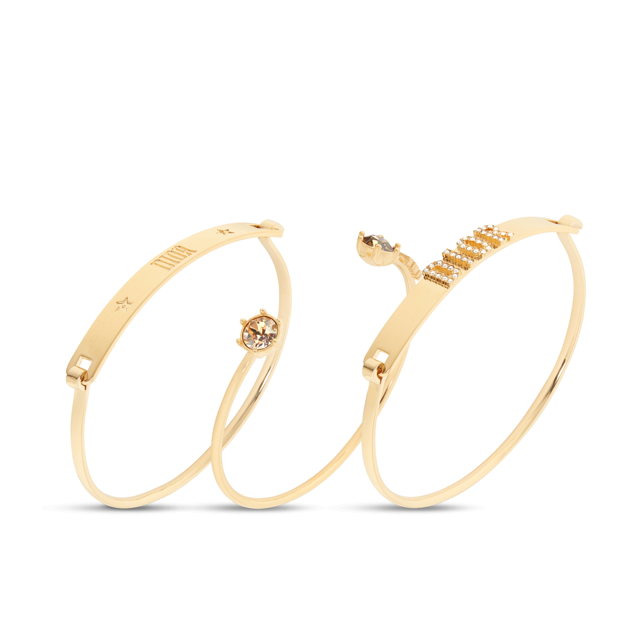 Dio(r)evolution 手镯套装 金色饰面金属和琥珀色仿水晶装饰 E03