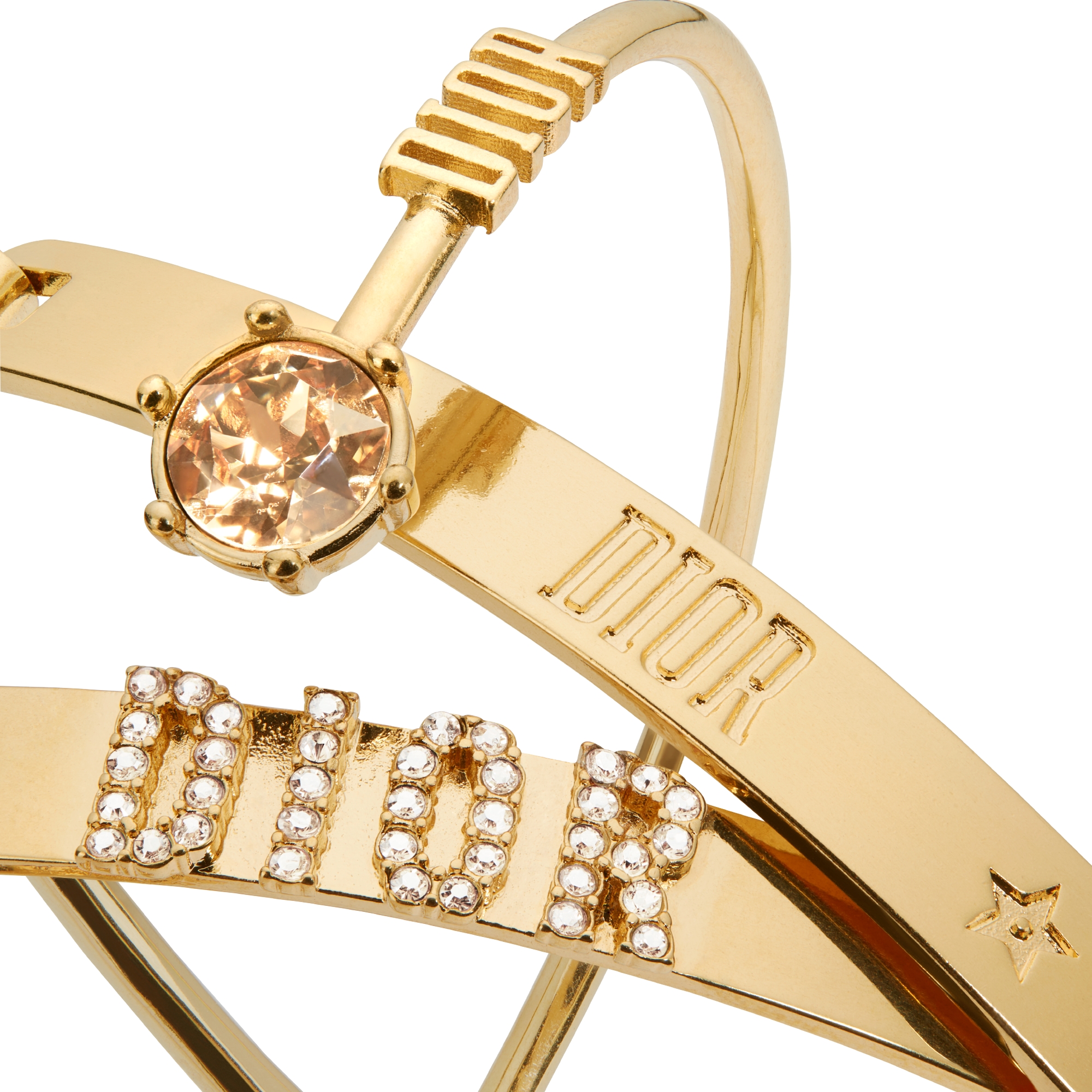 Dio(r)evolution 手镯套装 金色饰面金属和琥珀色仿水晶装饰 E09