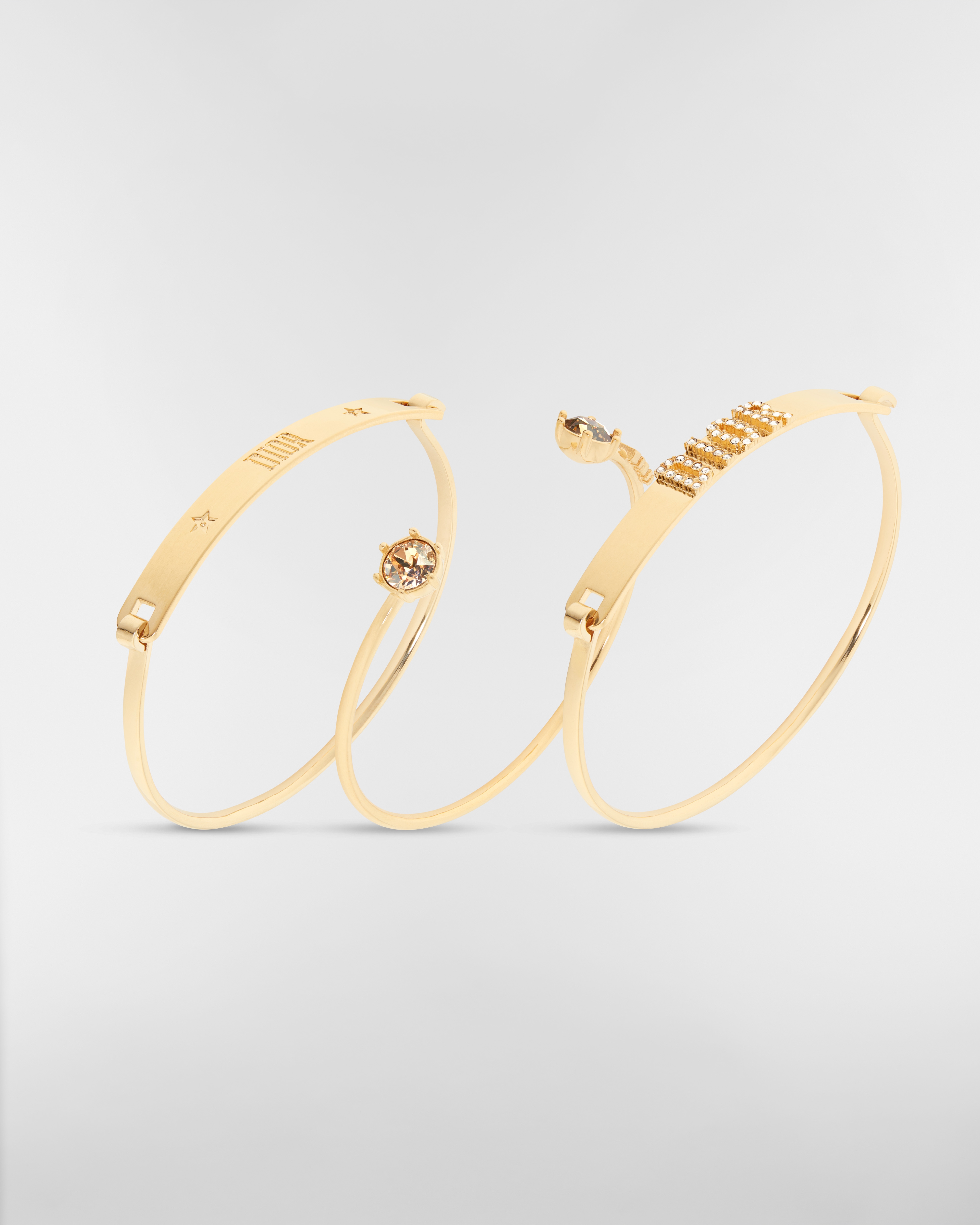 Dio(r)evolution 手镯套装 金色饰面金属和琥珀色仿水晶装饰 E03