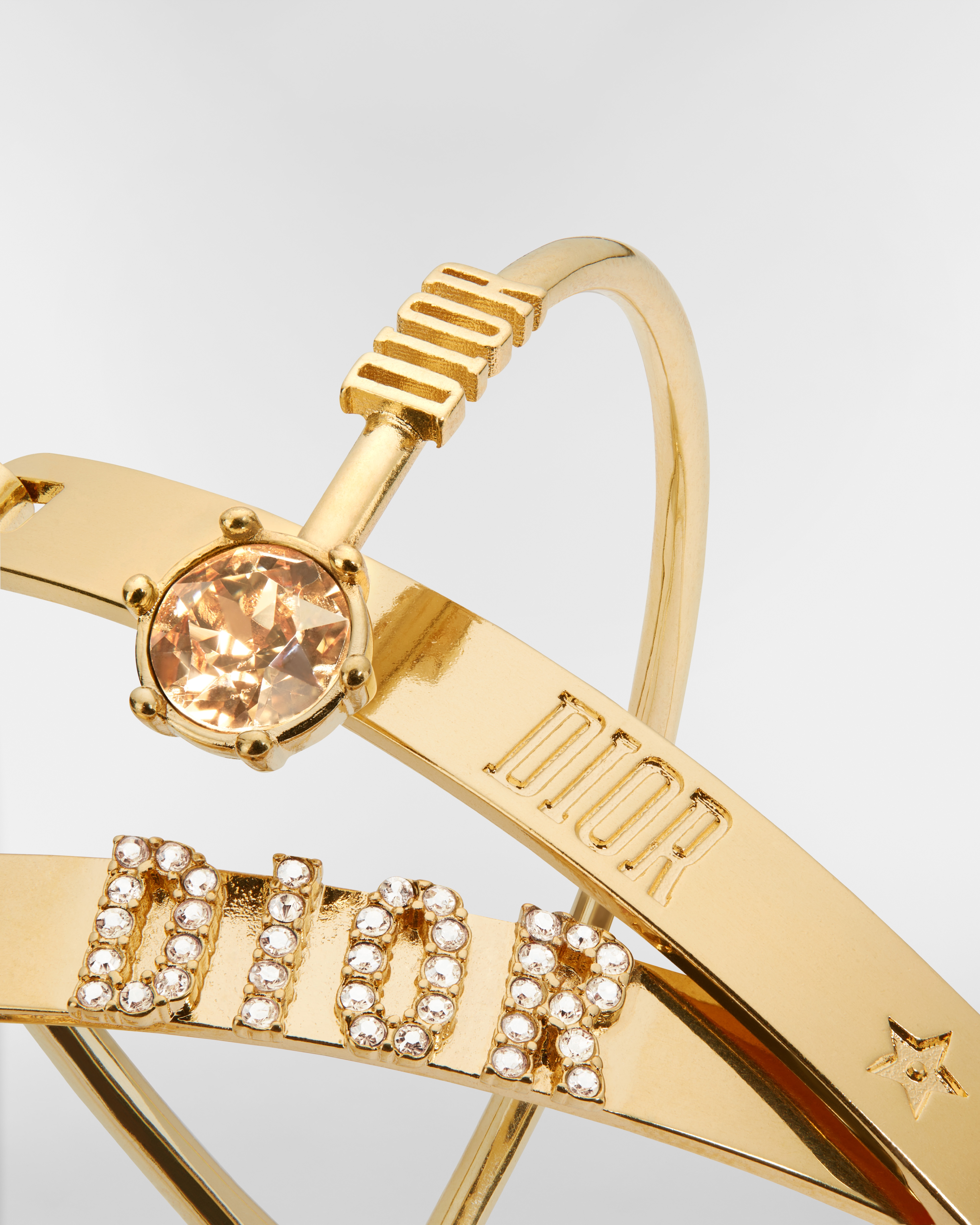 Dio(r)evolution 手镯套装 金色饰面金属和琥珀色仿水晶装饰 E09