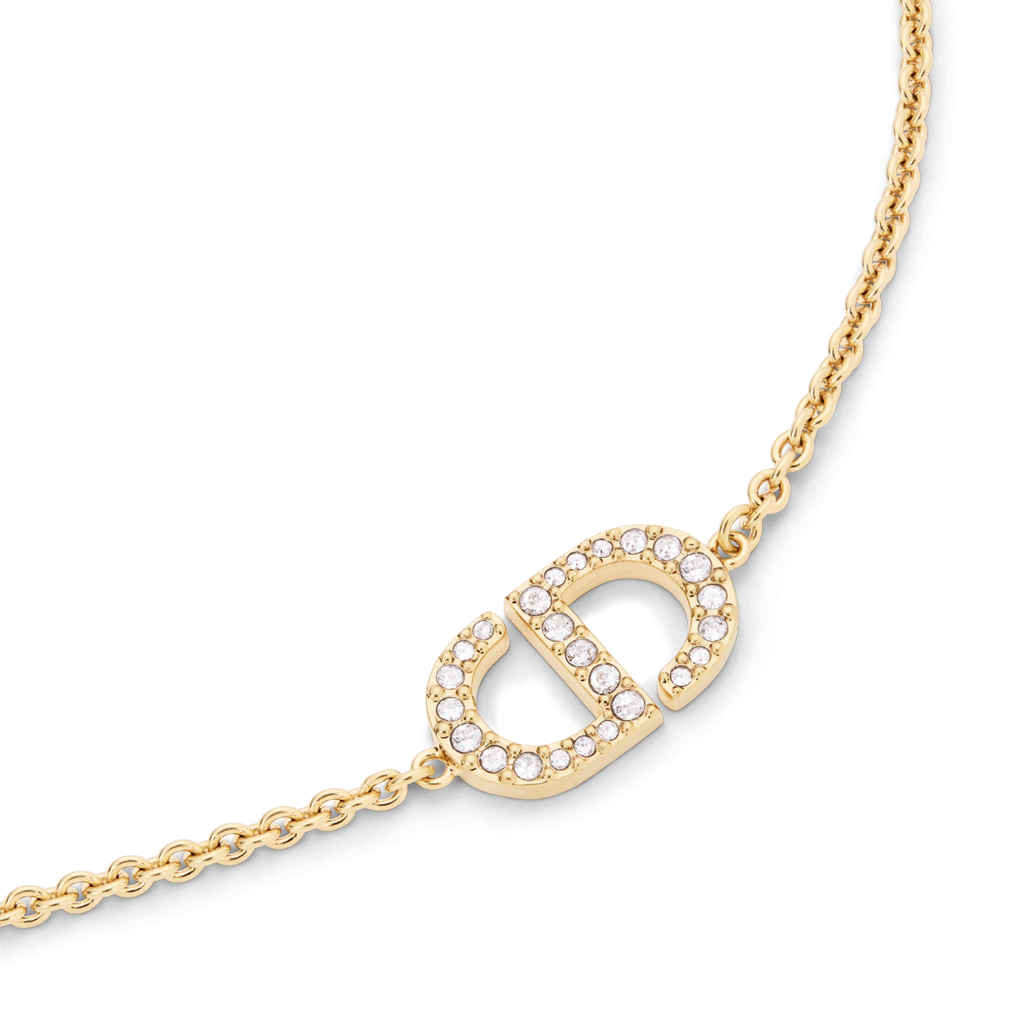 Petit CD 手链 金色饰面金属和银色调仿水晶装饰 E09