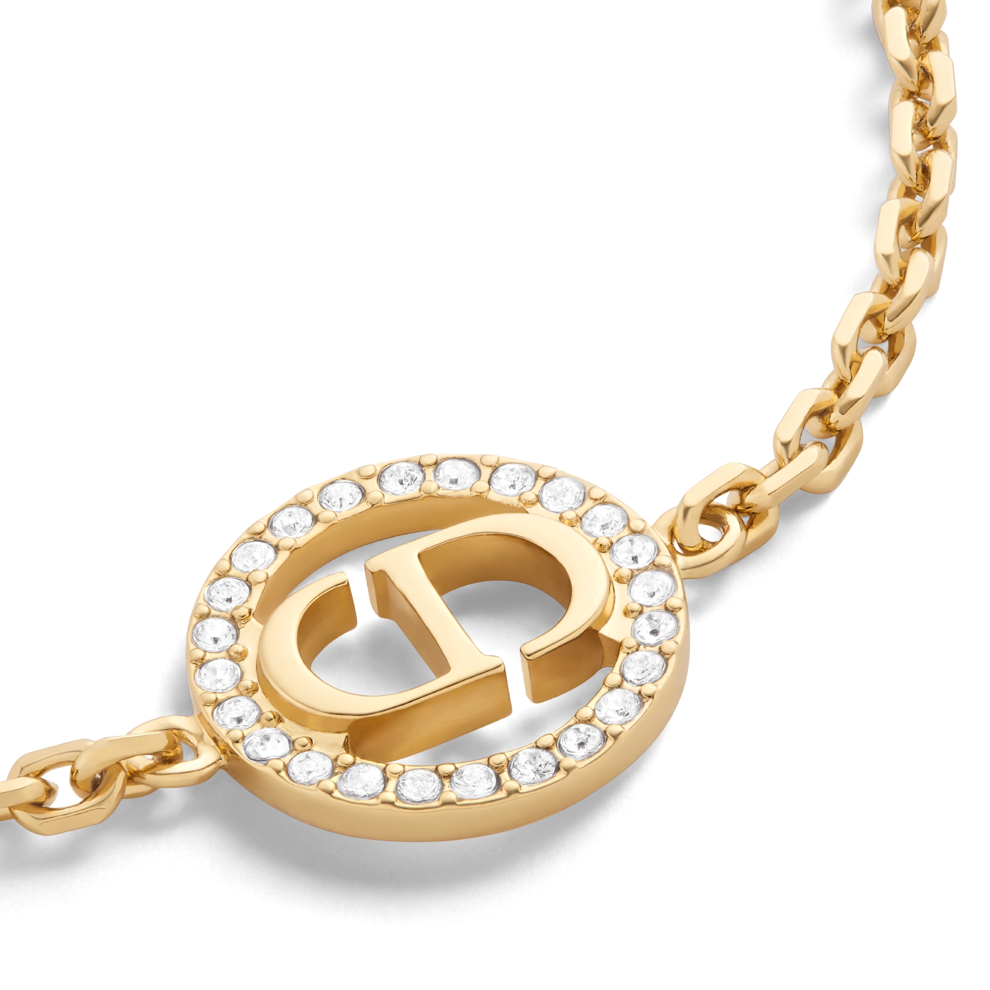 Petit CD 手链 金色饰面金属和银色调晶体 E09