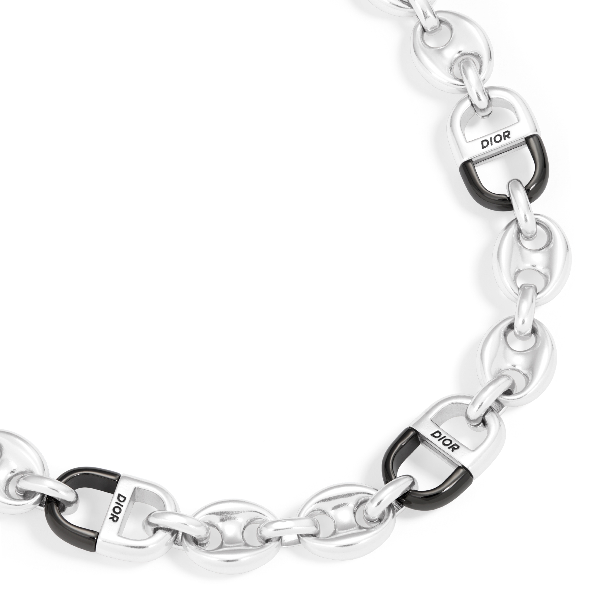 Dior 8 链环手链 银色饰面和金属覆层铜合金 E09